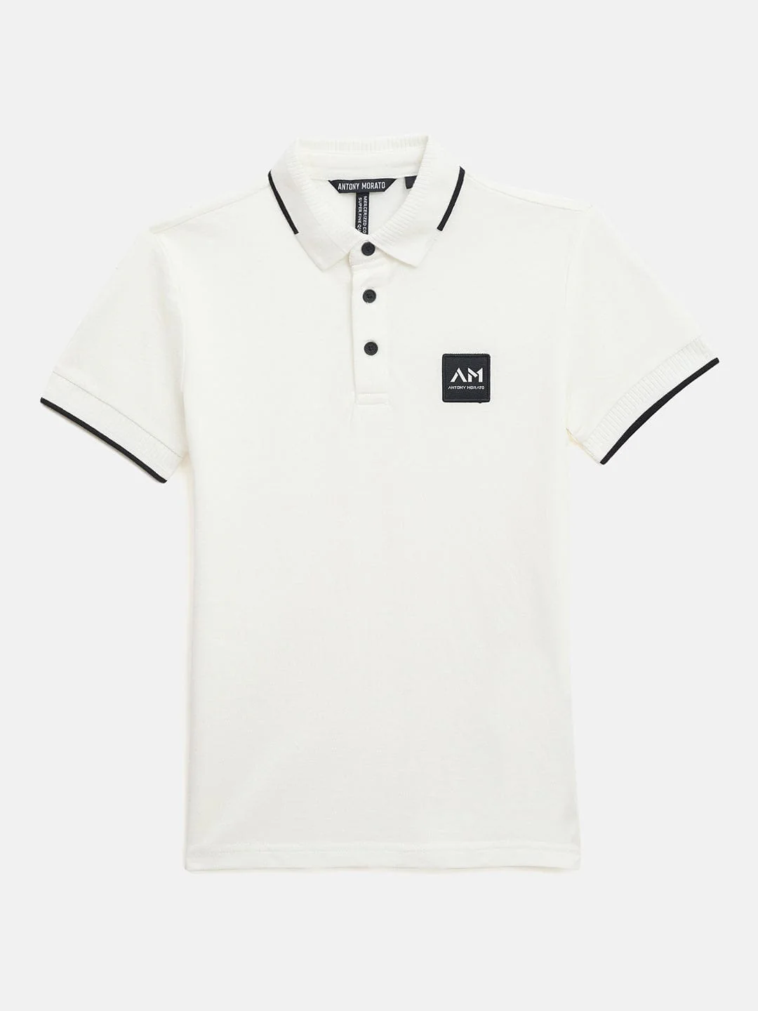 Antony Morato Boys Cream Solid Polo Tshirt