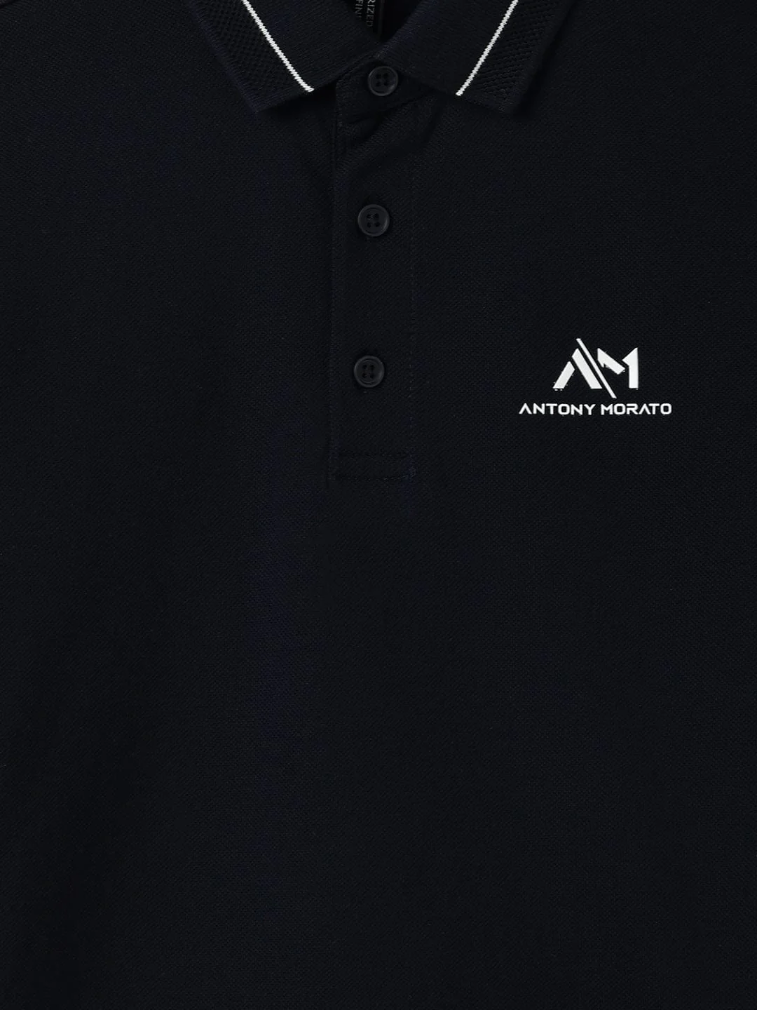 Antony Morato Boys Blue Solid Polo Tshirt - Image 3