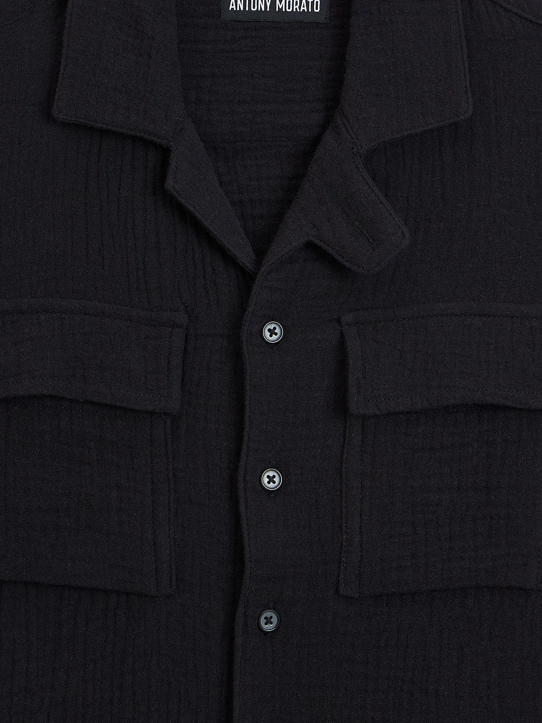 Antony Morato Boys Black Solid Collar Shirt - Image 3