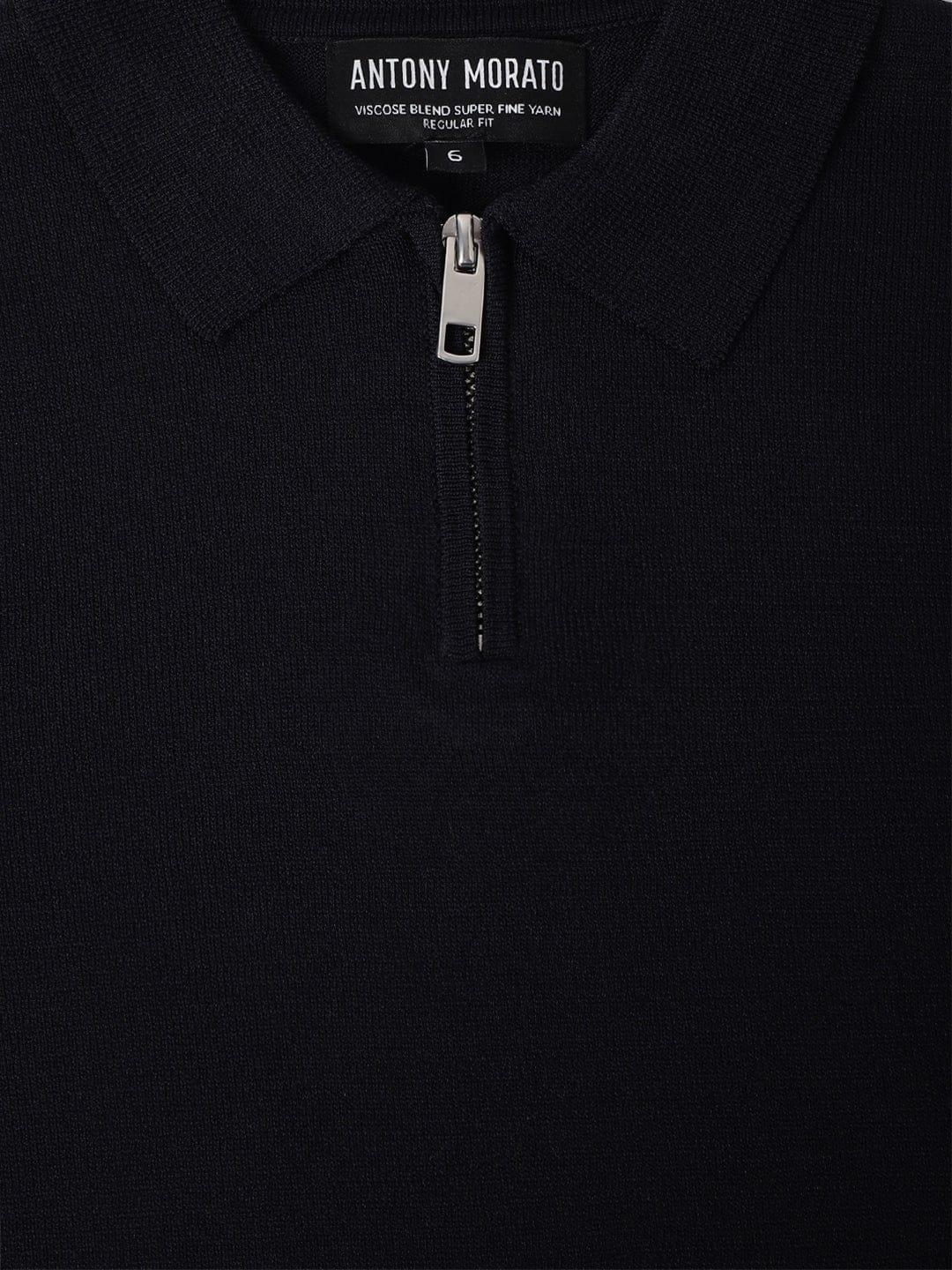 Antony Morato Boys Blue Solid Polo Tshirt - Image 3