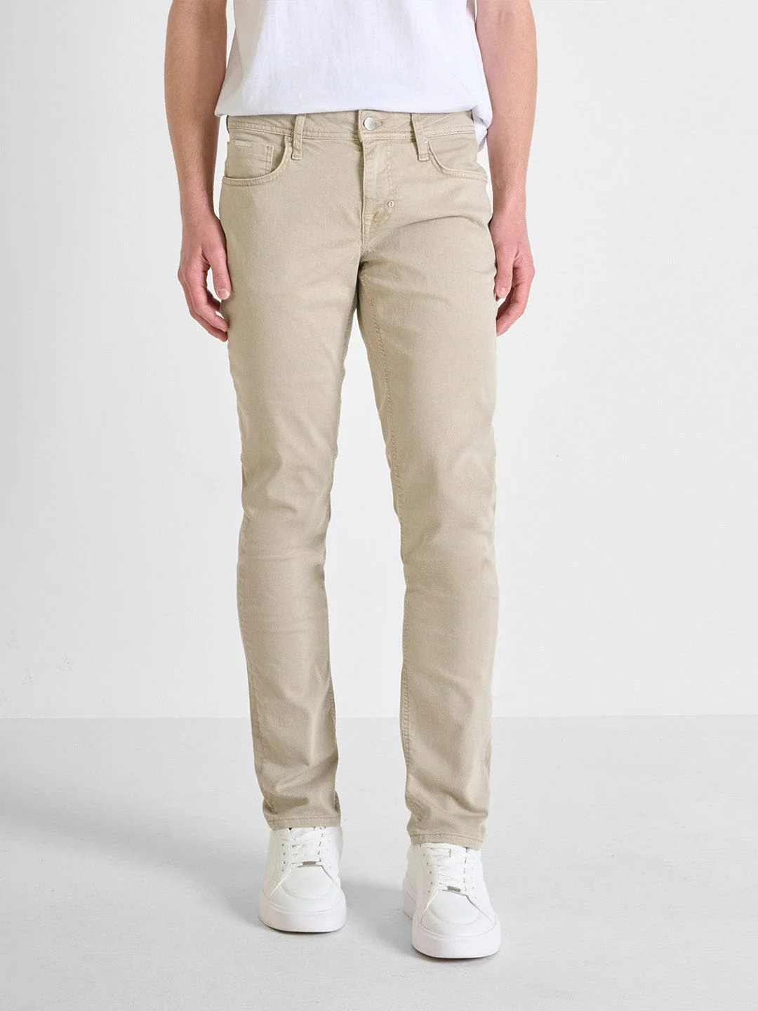 Antony Morato Men Beige Tapered Fit Solid Jeans