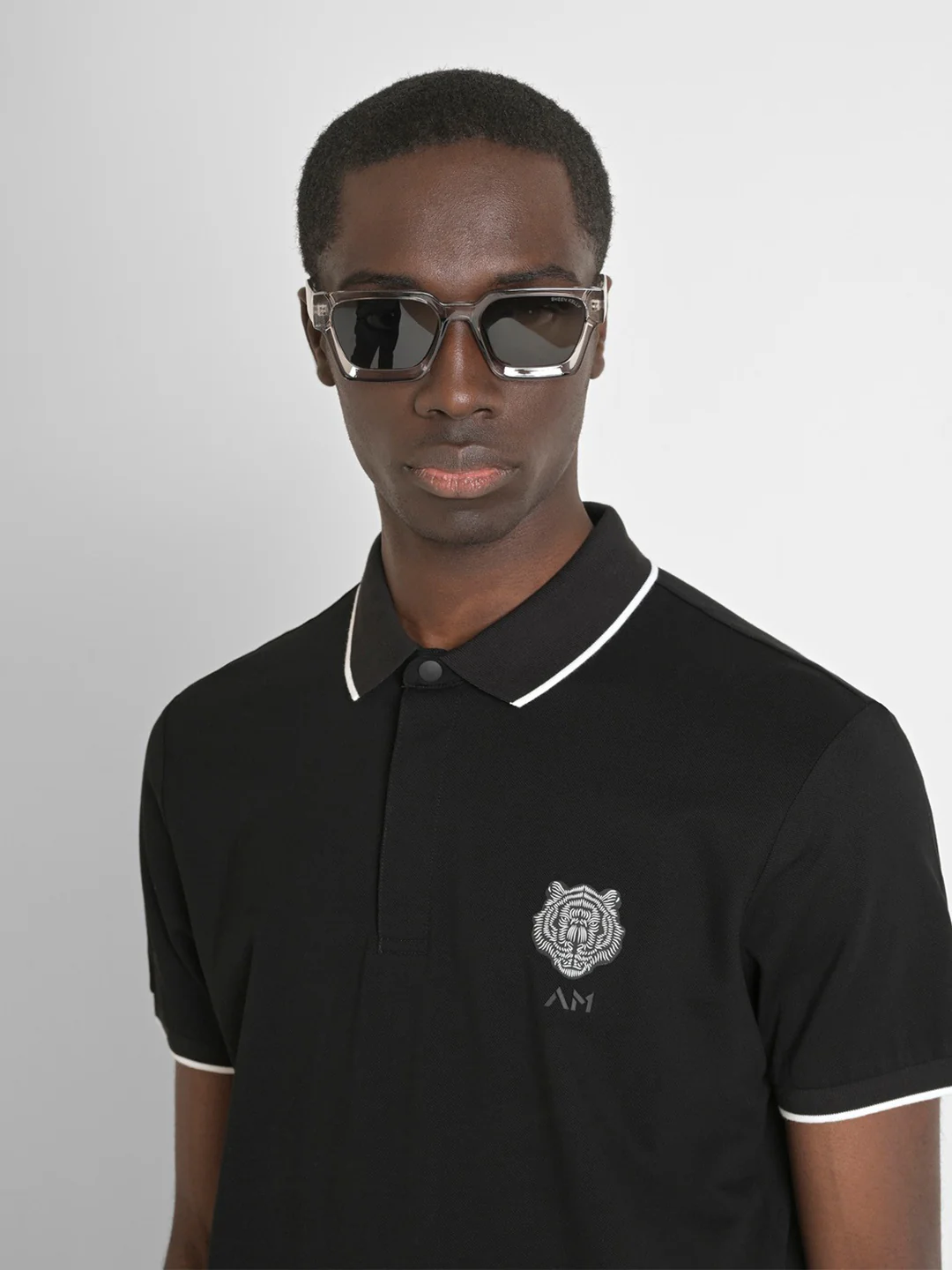 Antony Morato Mens Black Polo Collar Short Sleeve Solid Tshirt - Image 3