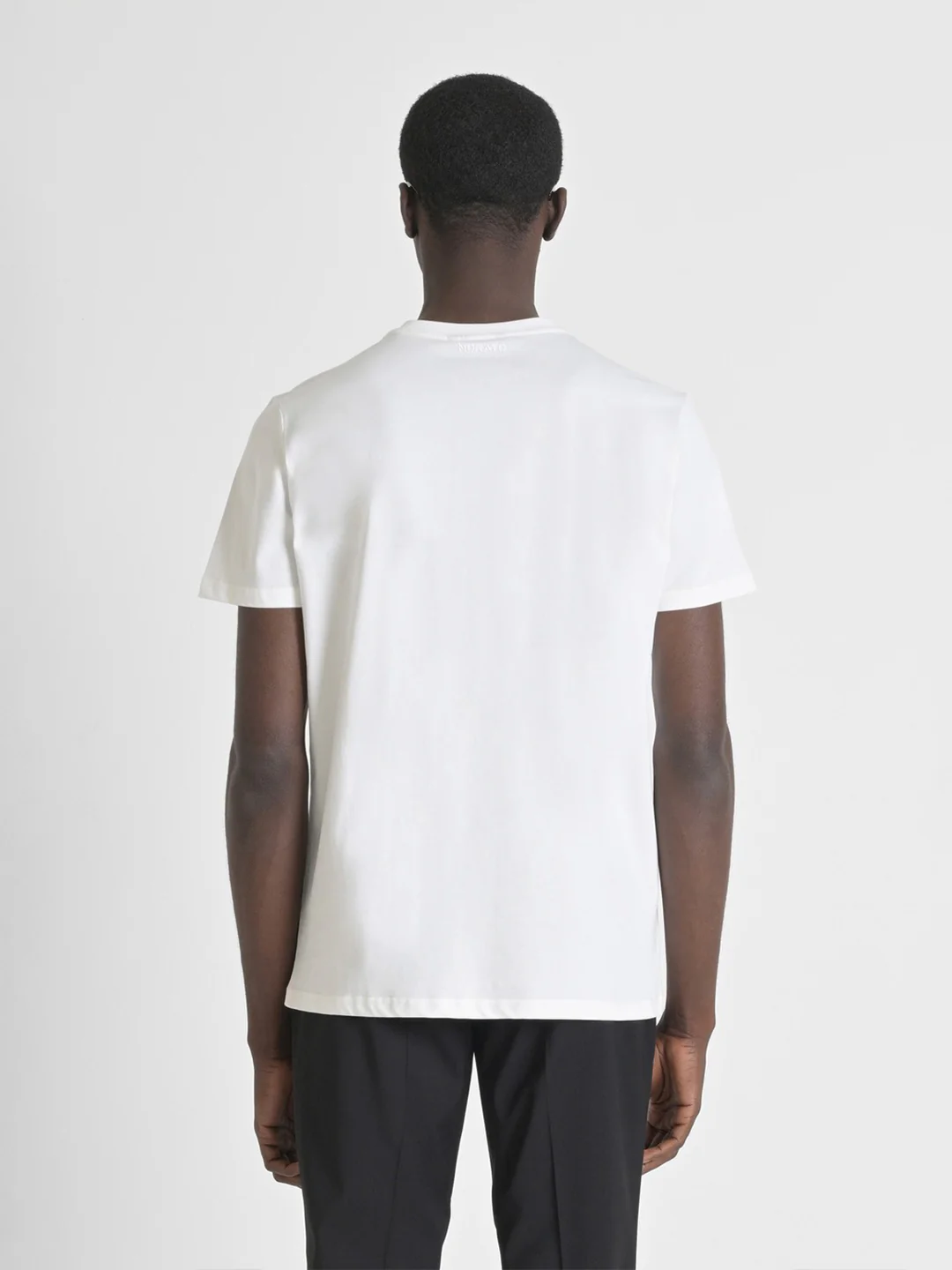 Antony Morato Mens White Round Neck Short Sleeve Embossed Skull Pattern Tshirt - Image 2