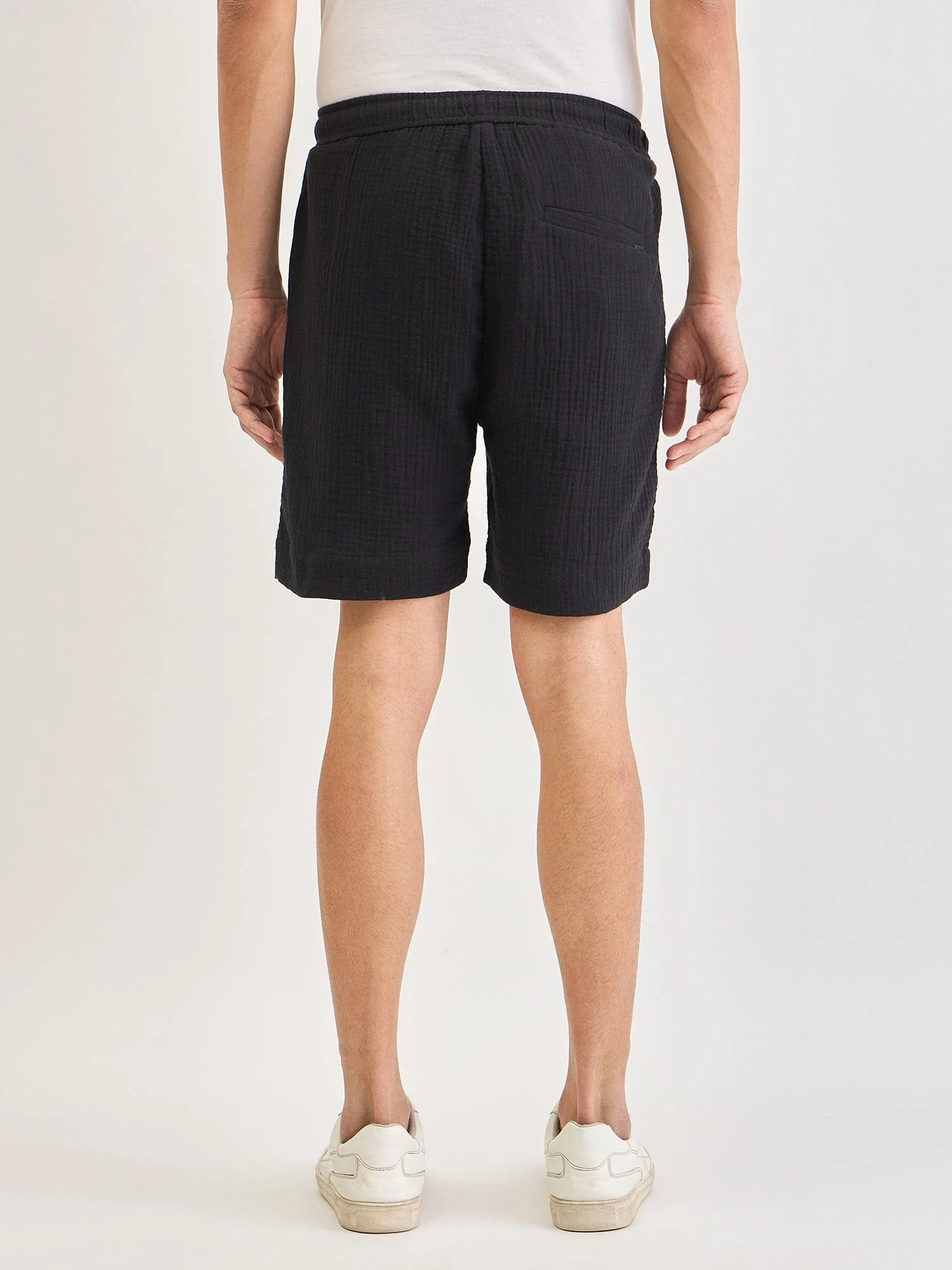Antony Morato Men Black Slim Fit Solid Shorts - Image 5