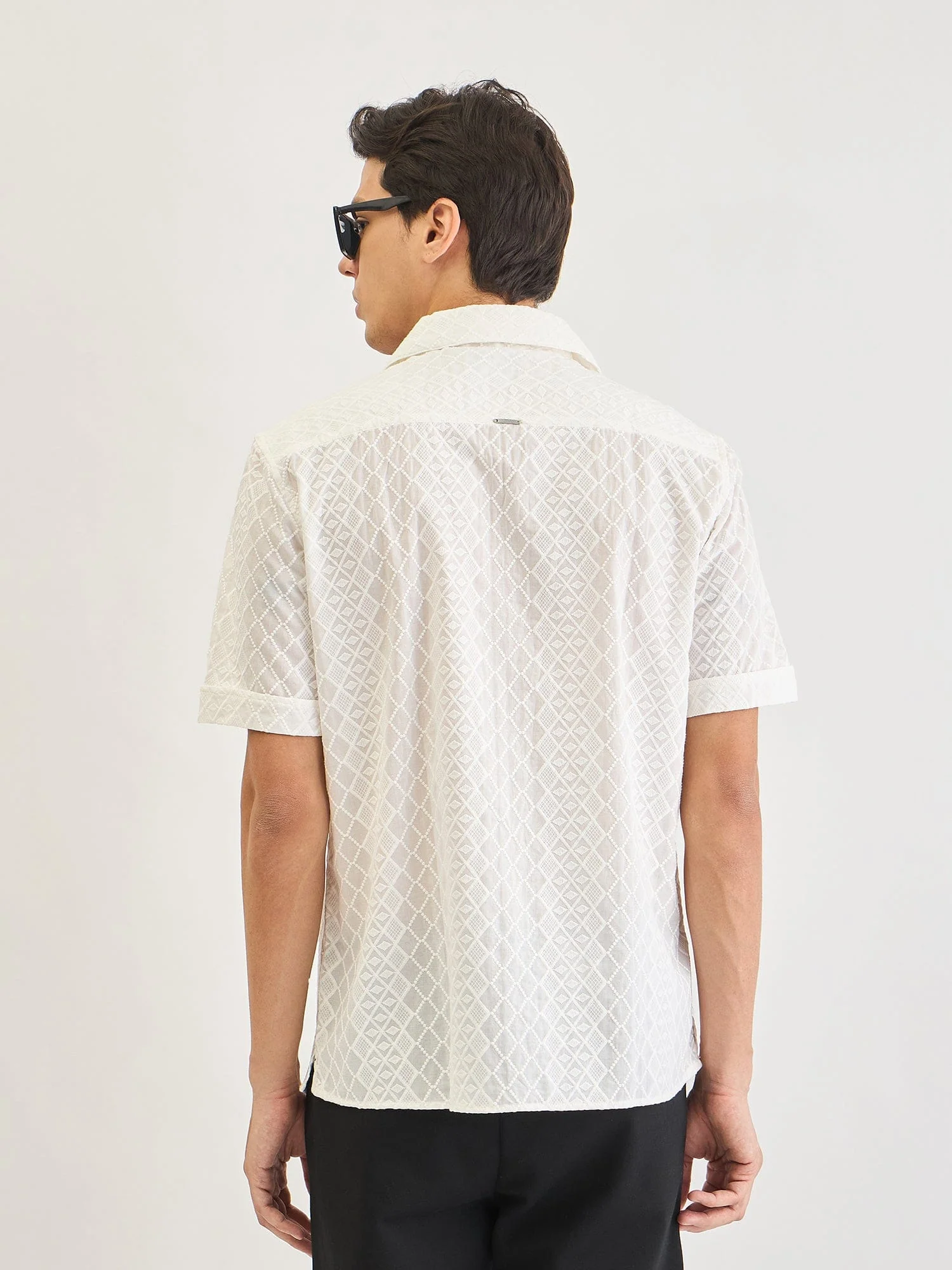 Antony Morato Men Cream Embroidered Collar Shirt - Image 5