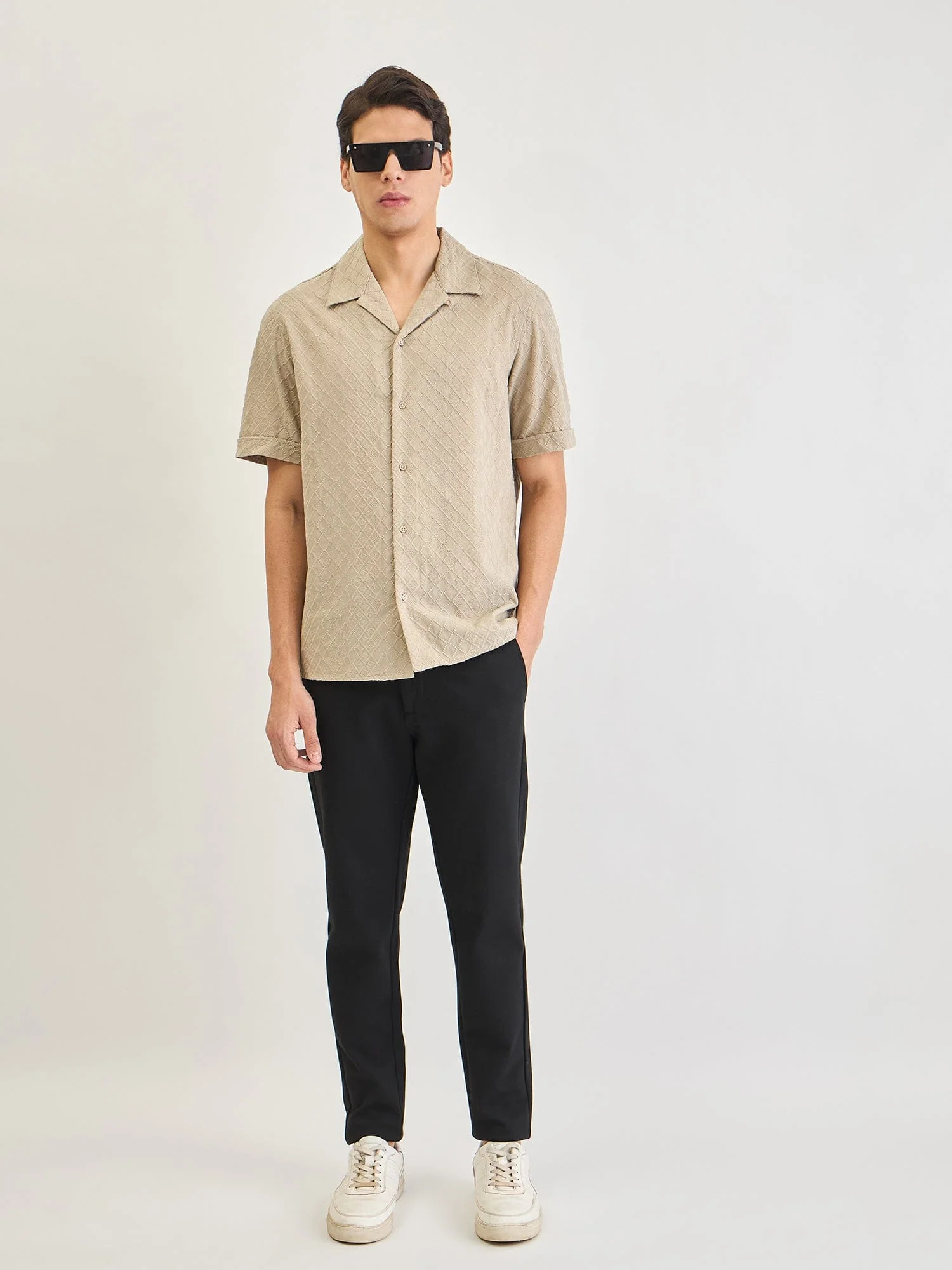 Antony Morato Men Beige Embroidered Collar Shirt - Image 2