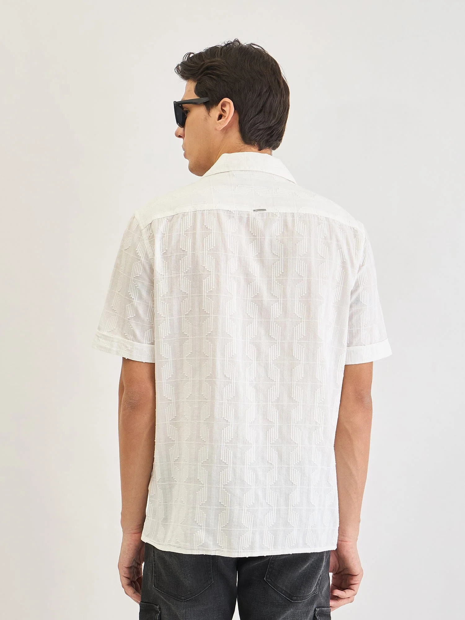 Antony Morato Men Cream Solid Collar Shirt - Image 5