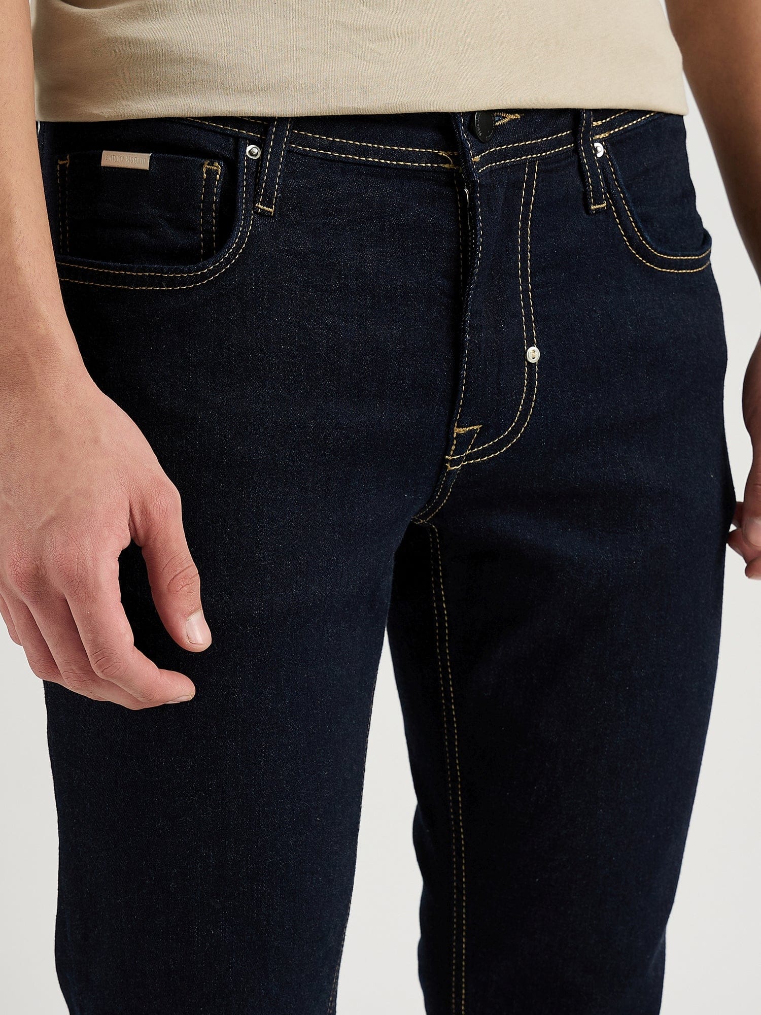 Antony Morato Men Blue Slim Fit Washed Jeans - Image 3