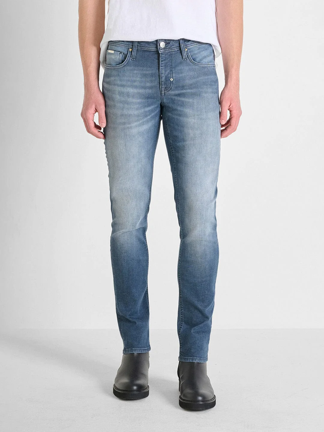 Antony Morato Men Blue Tapered Fit Washed Jeans