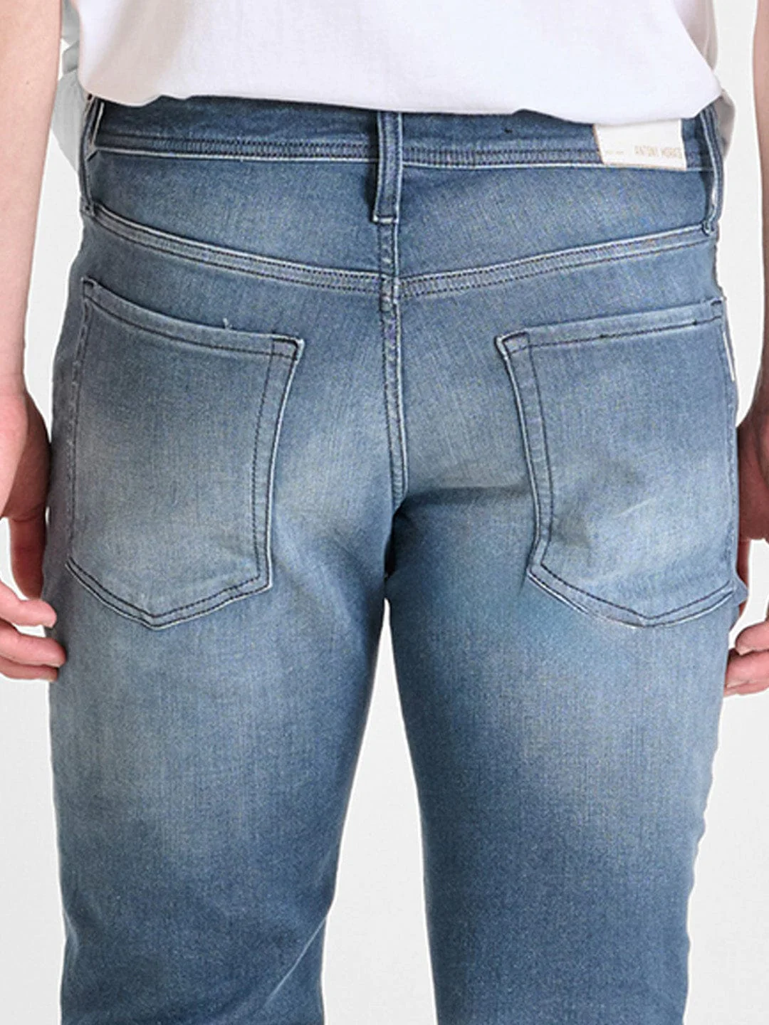 Antony Morato Men Blue Tapered Fit Washed Jeans - Image 4