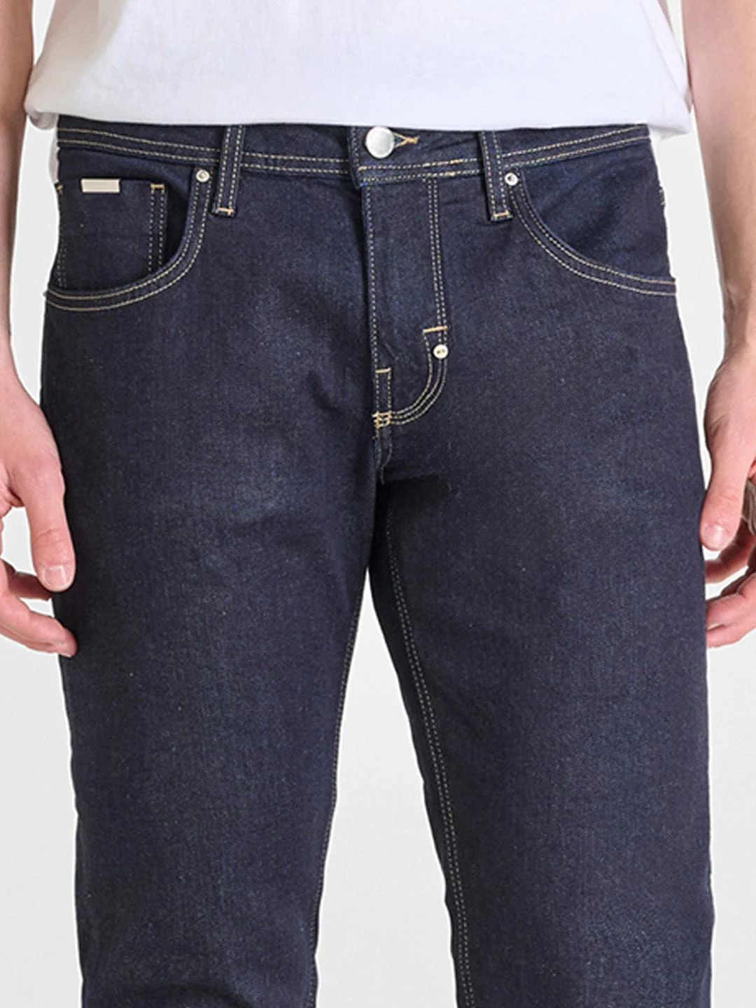 Antony Morato Men Blue Comfort Tapered Fit Washed Jeans - Image 3