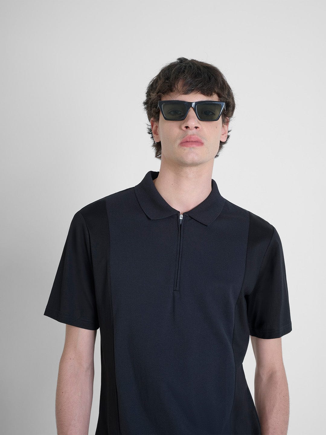 Antony Morato Men Black Solid Polo Tshirt - Image 3