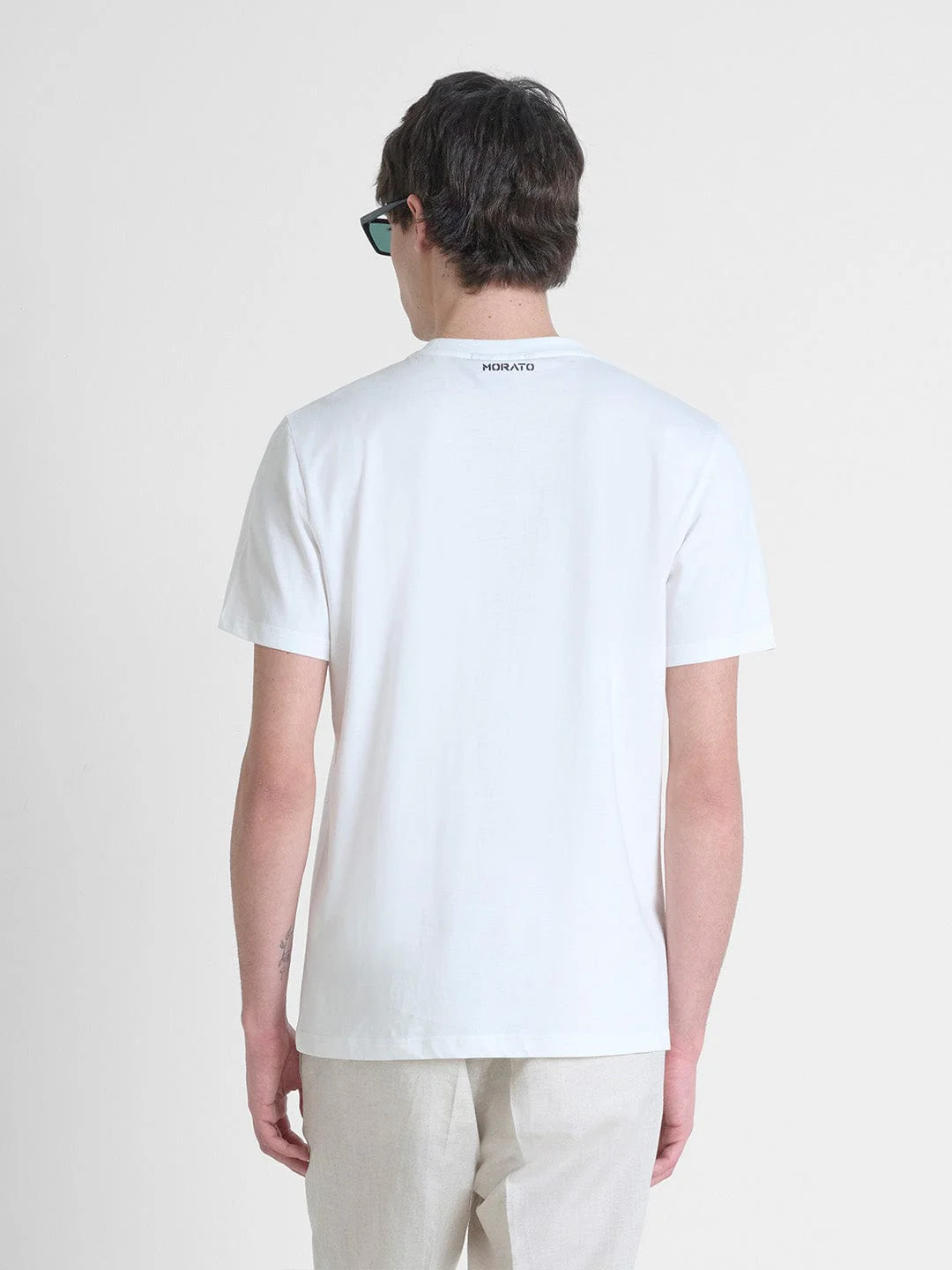 Antony Morato Men Cream Placement Print Round Neck Tshirt - Image 2