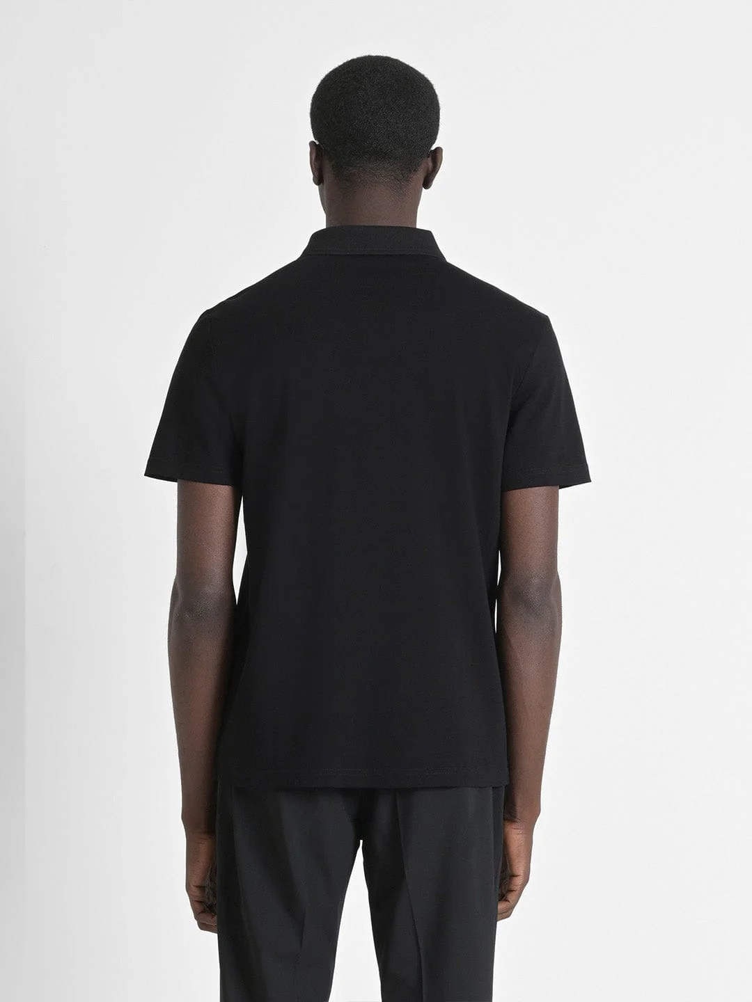 Antony Morato Men Black Solid Polo Tshirt - Image 2