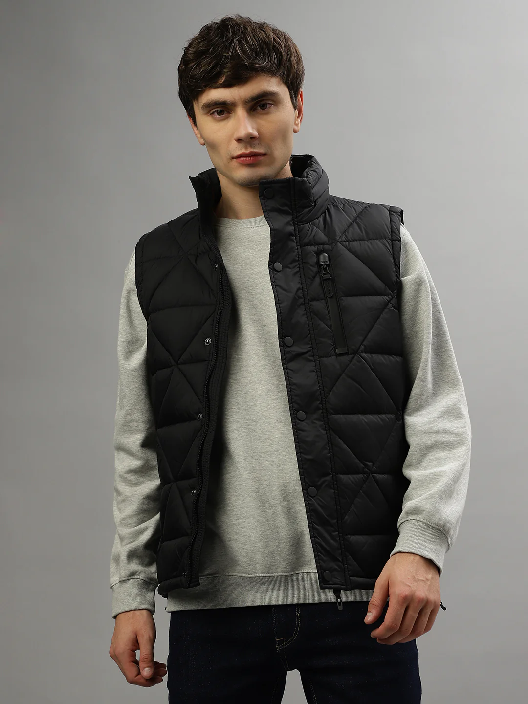 Antony Morato Men Solid Sleeveless Hooded Jacket - Image 2