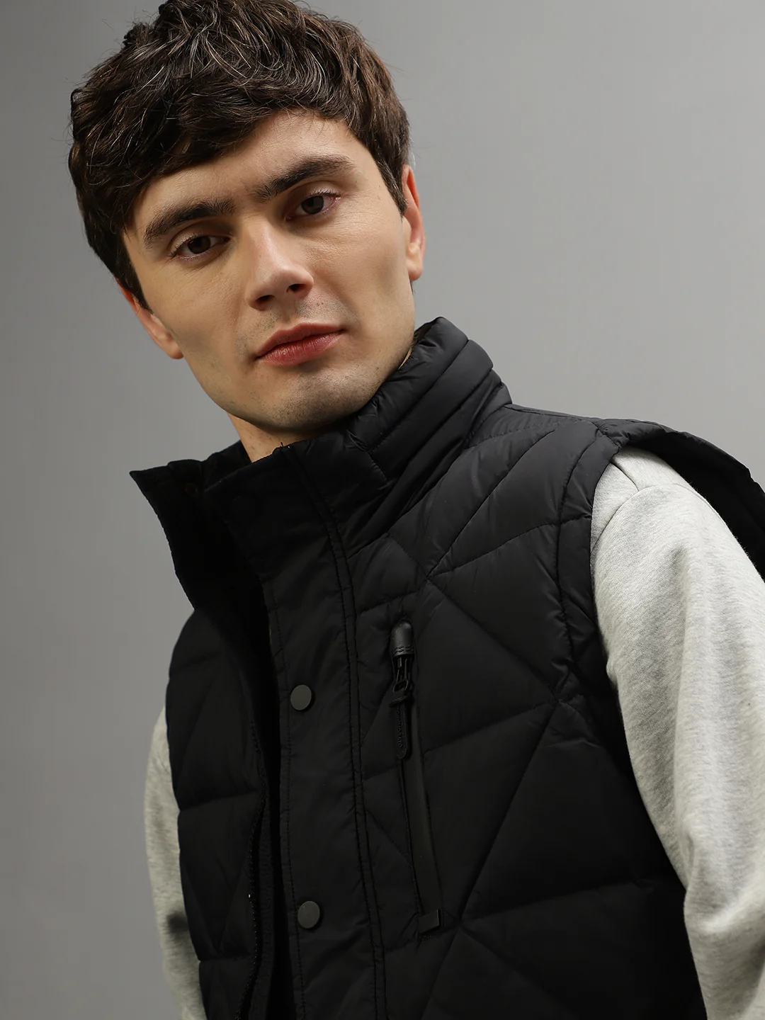 Antony Morato Men Solid Sleeveless Hooded Jacket - Image 7