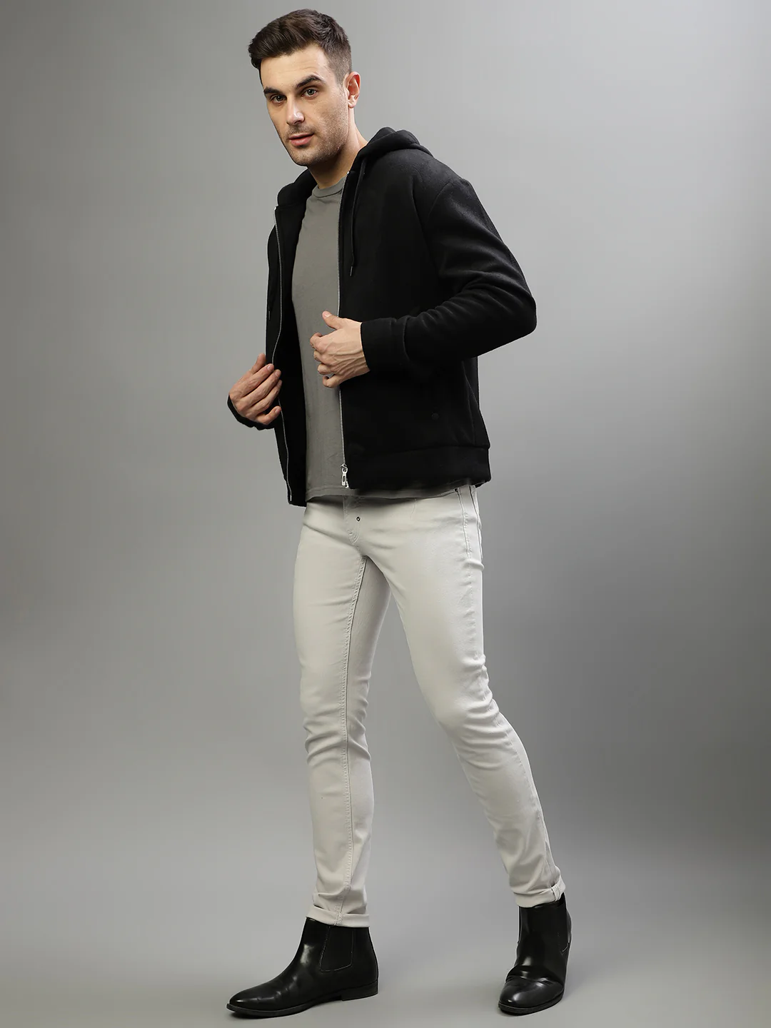 Antony Morato Men Solid Hooded Full Sleevess Sweatshirt - Image 4