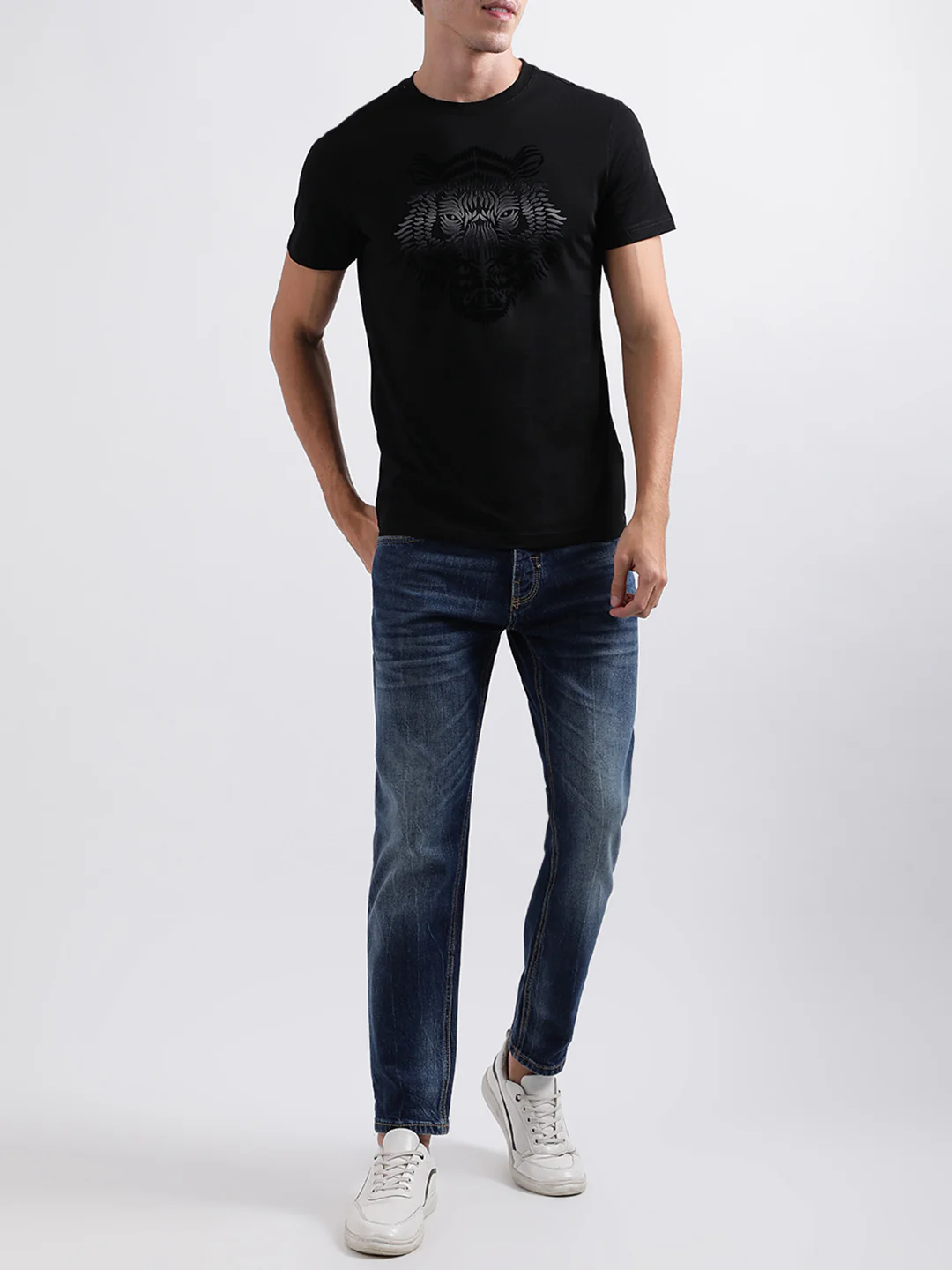 Antony Morato Black Animal Print Slim Fit Tshirt - Image 4