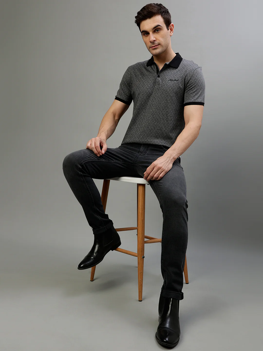 Antony Morato Black Fashion Regular Fit Polo Tshirt - Image 5