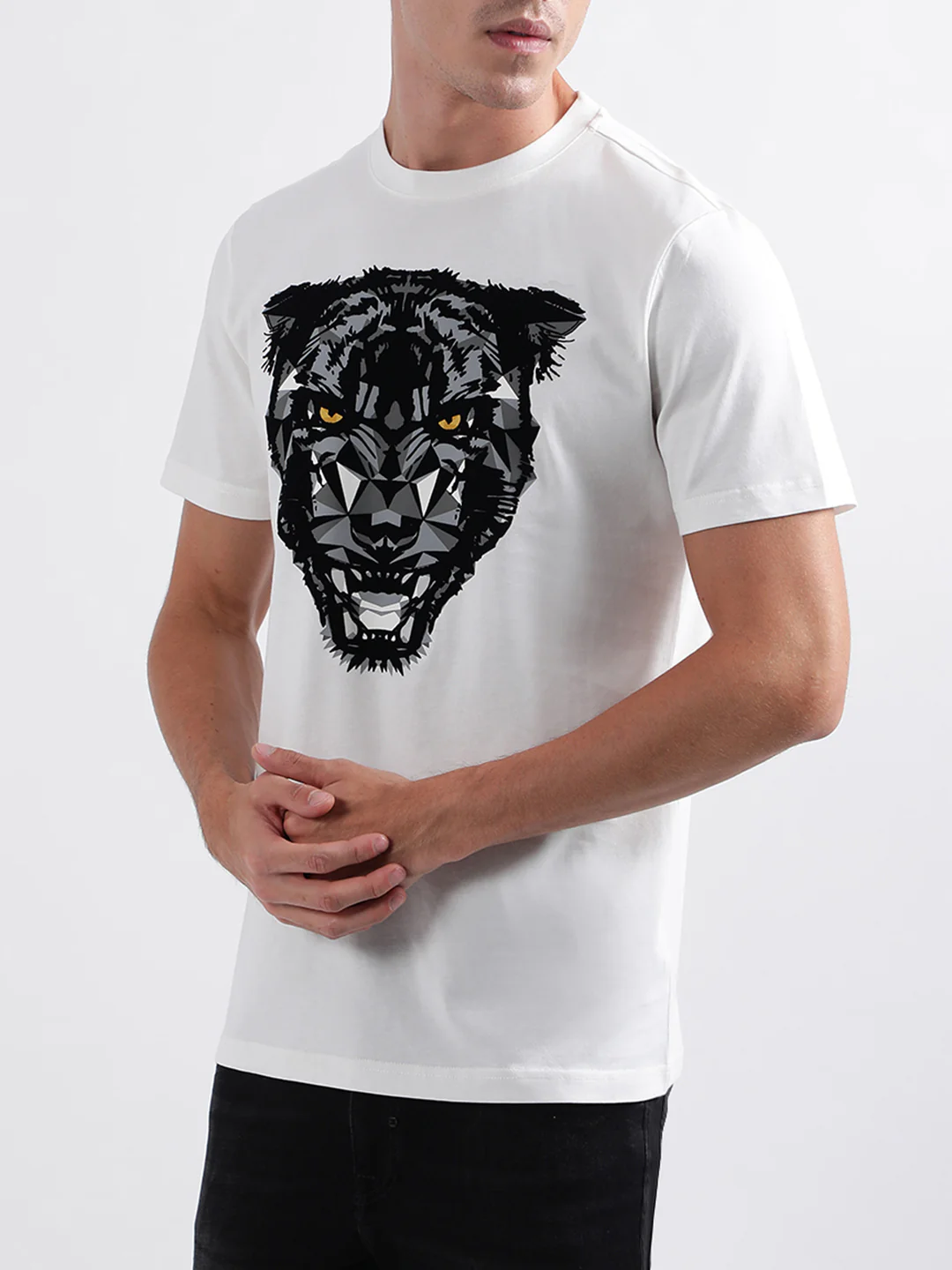 Antony Morato White Animal Print Regular Fit Tshirt - Image 2