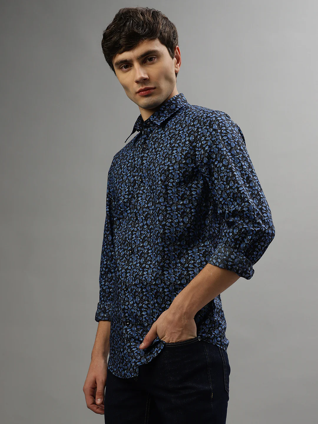 Antony Morato Blue Fashion Printed Slim Fit Shirt - Image 3