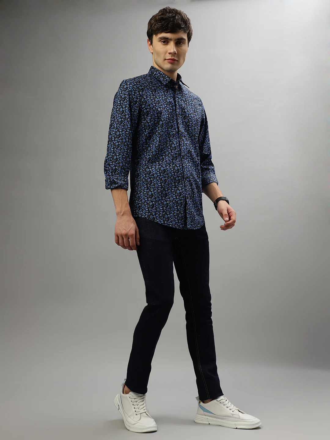 Antony Morato Blue Fashion Printed Slim Fit Shirt - Image 5