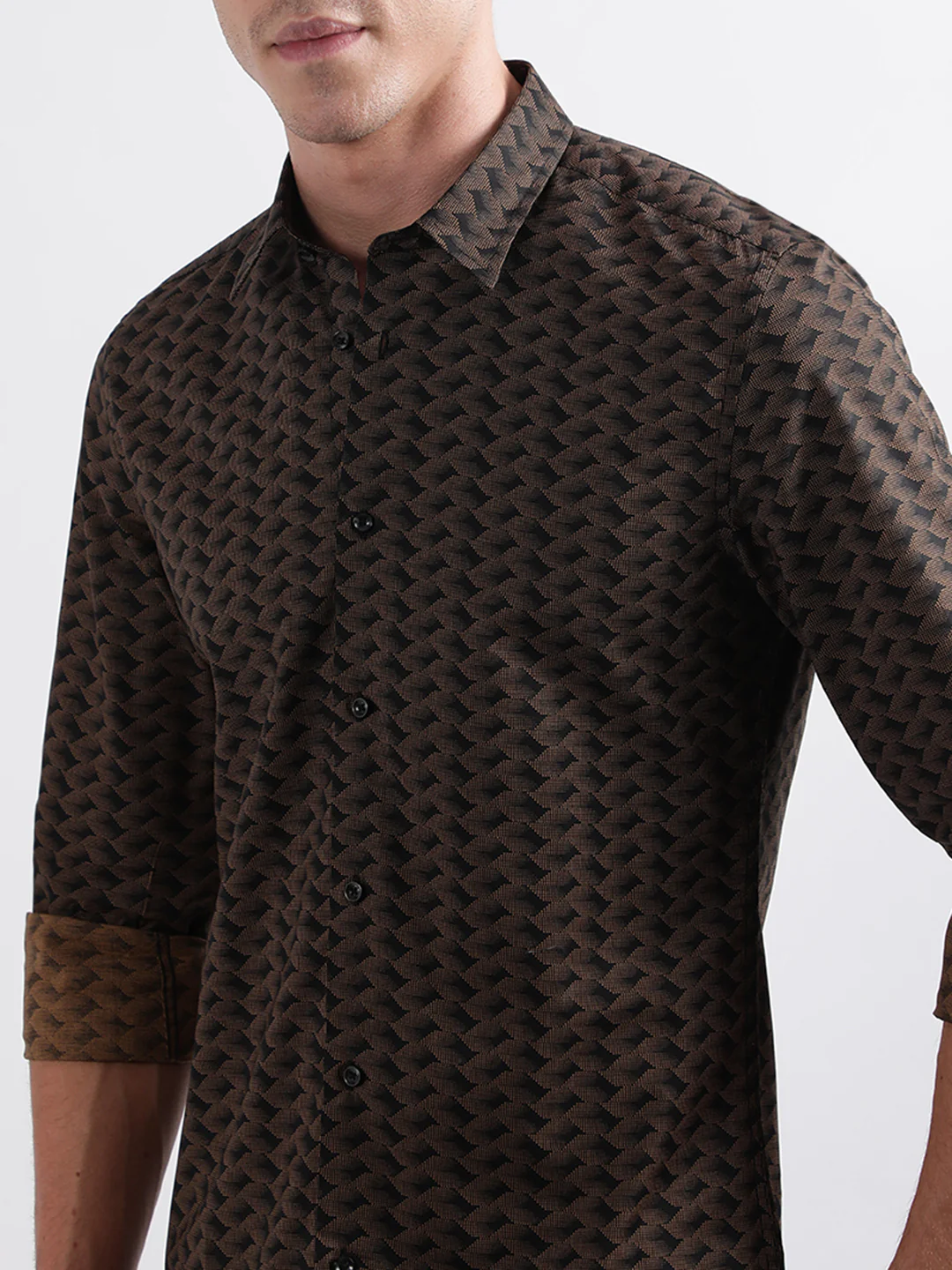 Antony Morato Beige Printed Slim Fit Shirt - Image 5