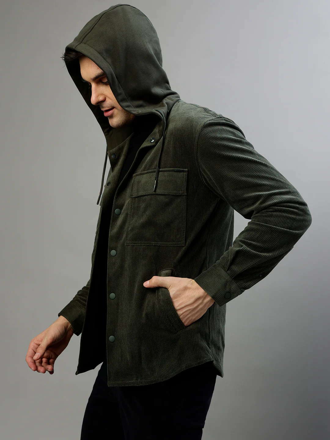 Antony Morato Men Solid Hooded Full Sleeves Sweatshirt - Image 3