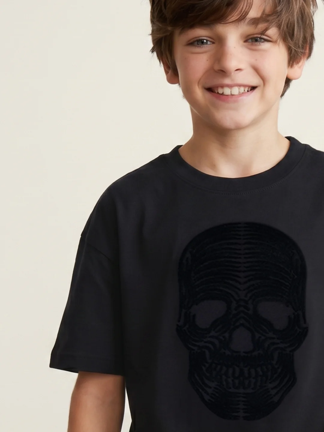 Antony Morato Black Cotton Printed Boys T Shirt - Image 4