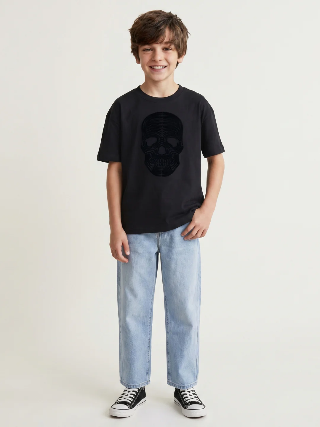 Antony Morato Black Cotton Printed Boys T Shirt - Image 5