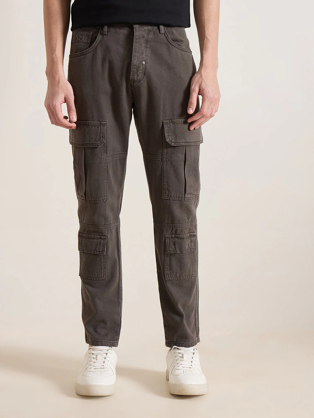 Antony Morato Men GREEN Solid Regular Fit Pure Cotton Jeans