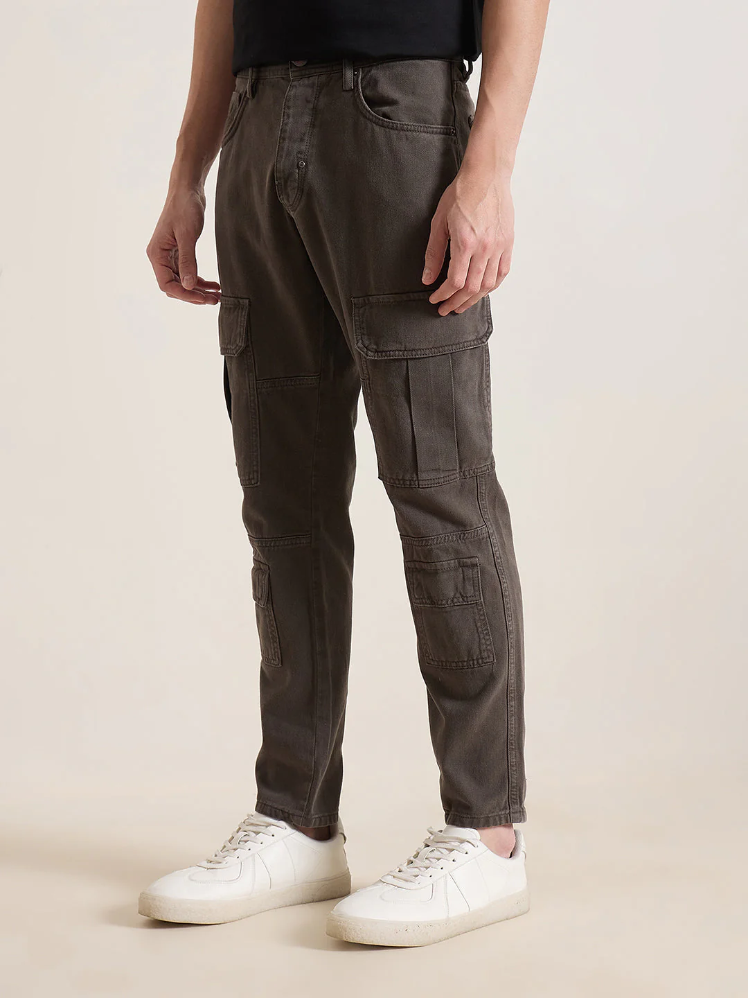 Antony Morato Men GREEN Solid Regular Fit Pure Cotton Jeans - Image 3