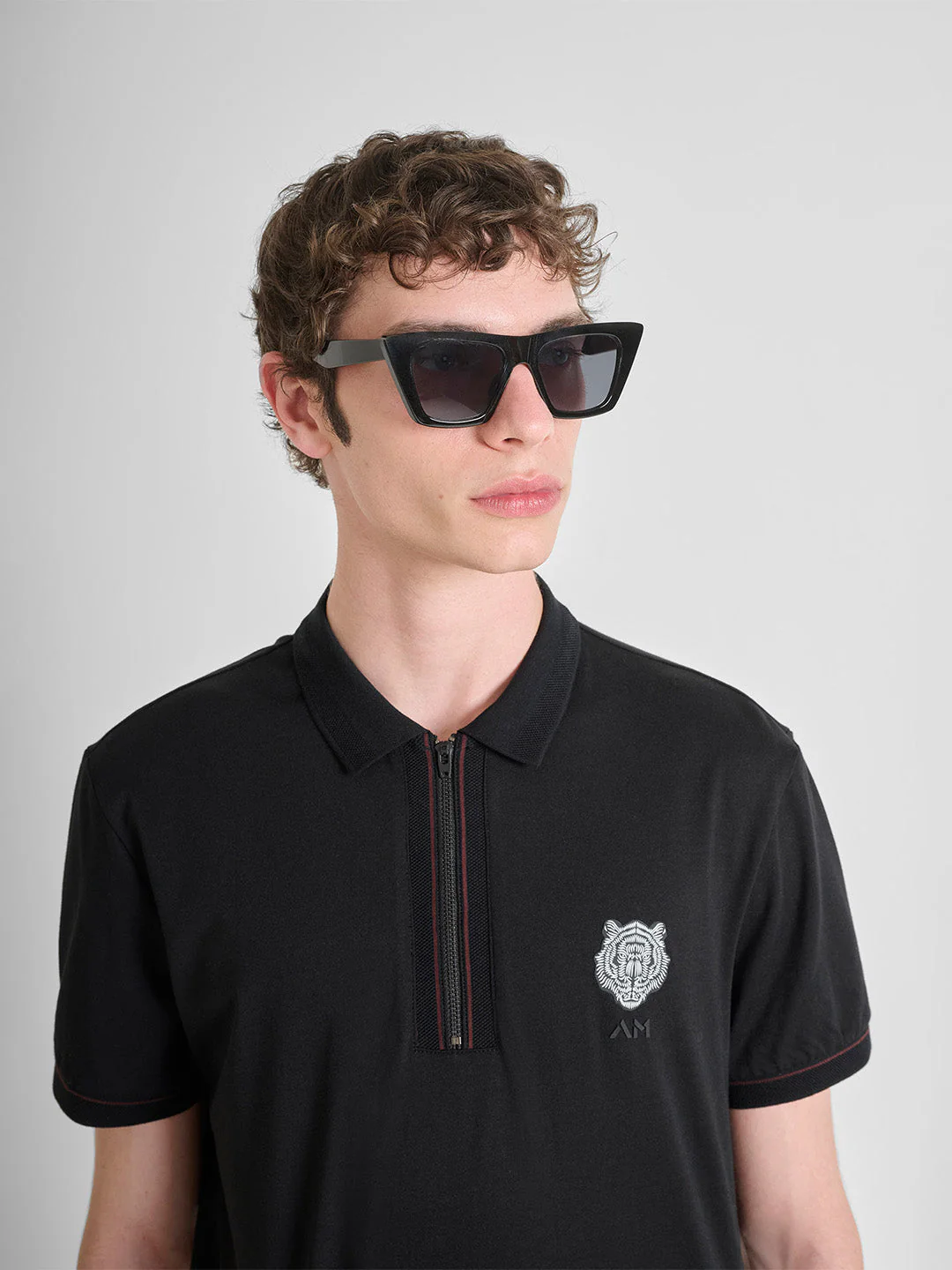 Antony Morato Men Black Solid Slim Fit Pure Cotton Polo T-Shirt - Image 3