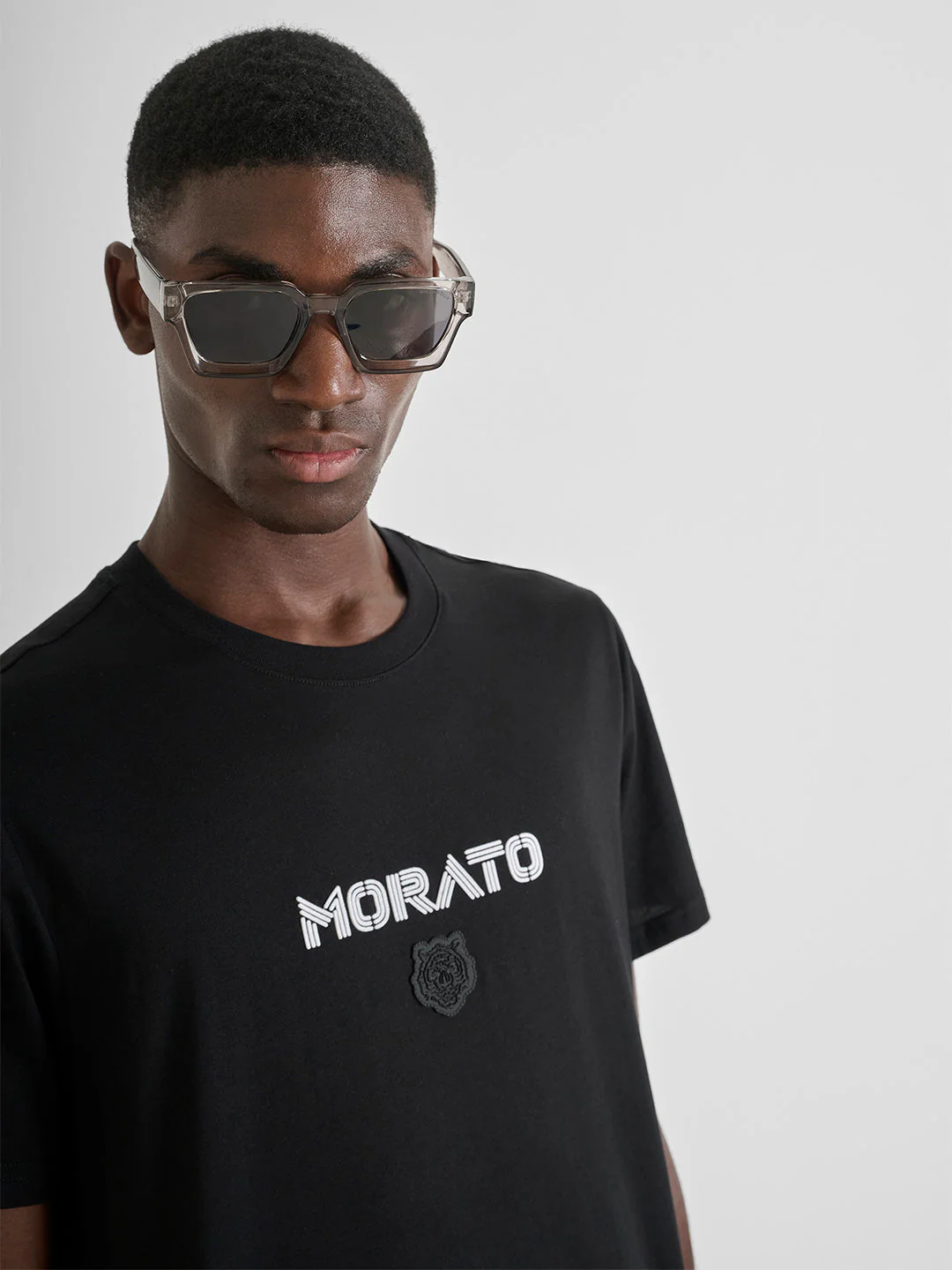 Antony Morato Men Black Solid Regular Fit Pure Cotton T-Shirt - Image 3