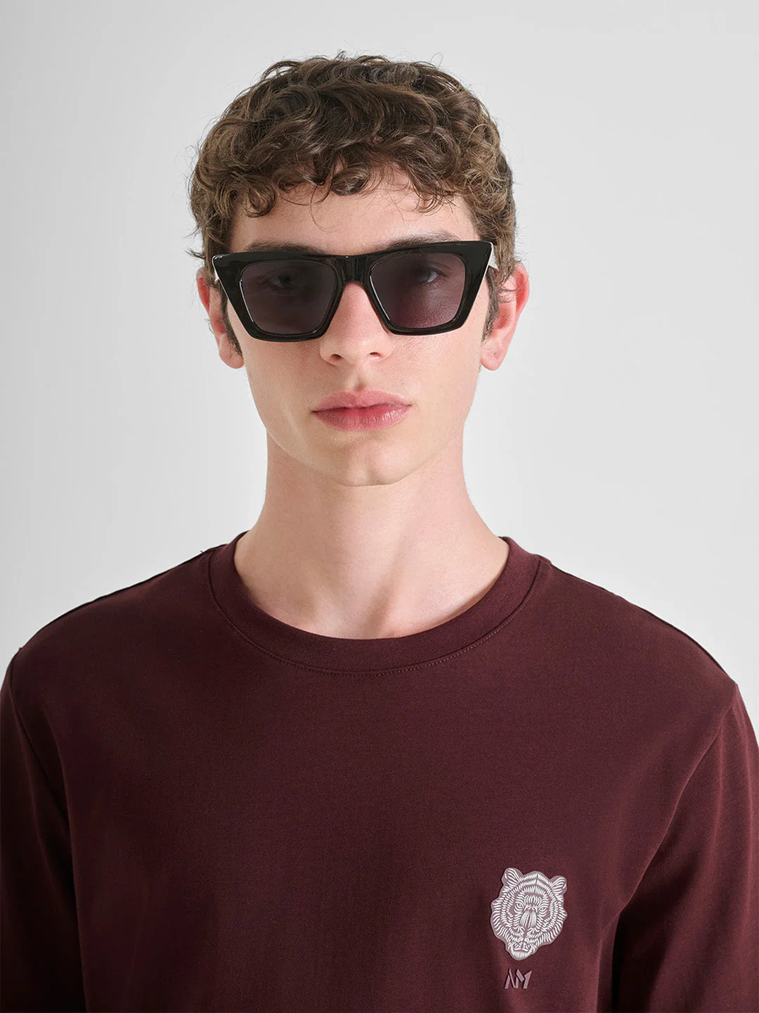 Antony Morato Men Maroon Solid Slim Fit Pure Cotton T-Shirt - Image 3