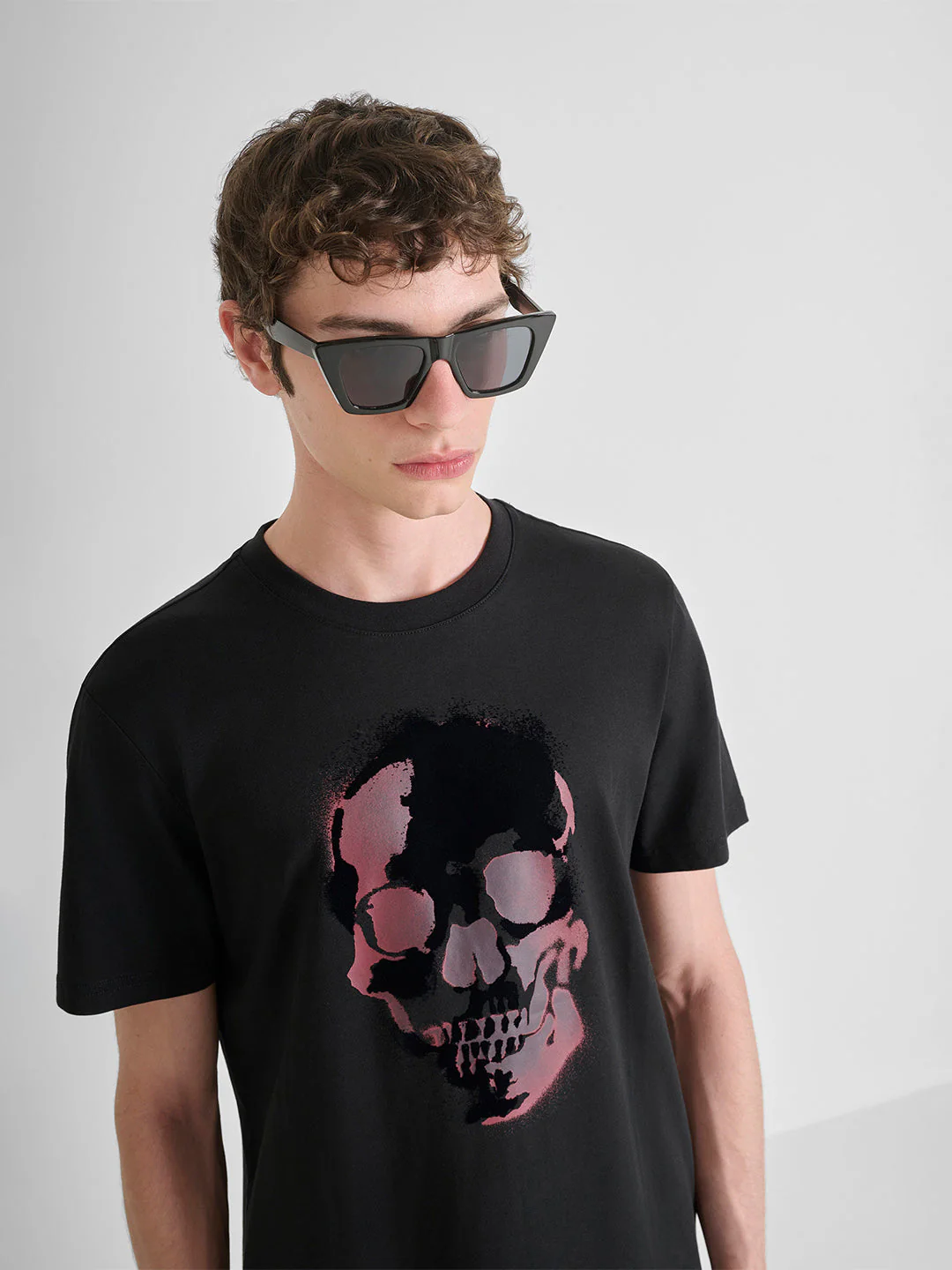 Antony Morato Men Black Printed Regular Fit Pure Cotton T-Shirt - Image 3
