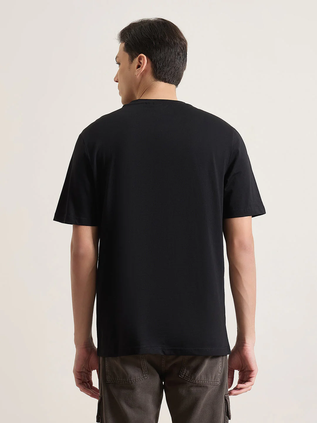 Antony Morato Men Black Printed Relaxed Fit Pure Cotton T-Shirt - Image 2