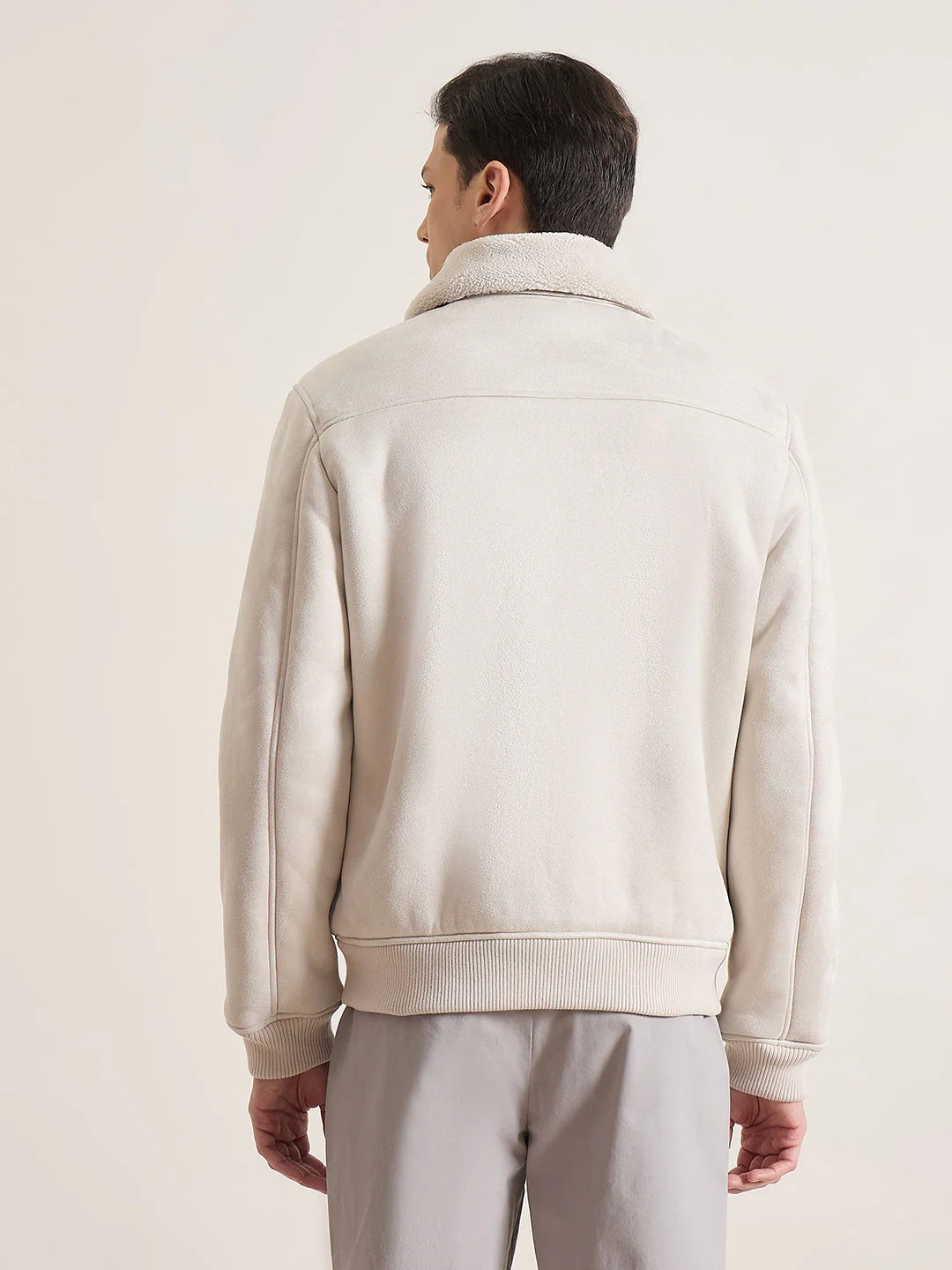 Antony Morato Men Cream Solid Regular Fit Jacket - Image 2