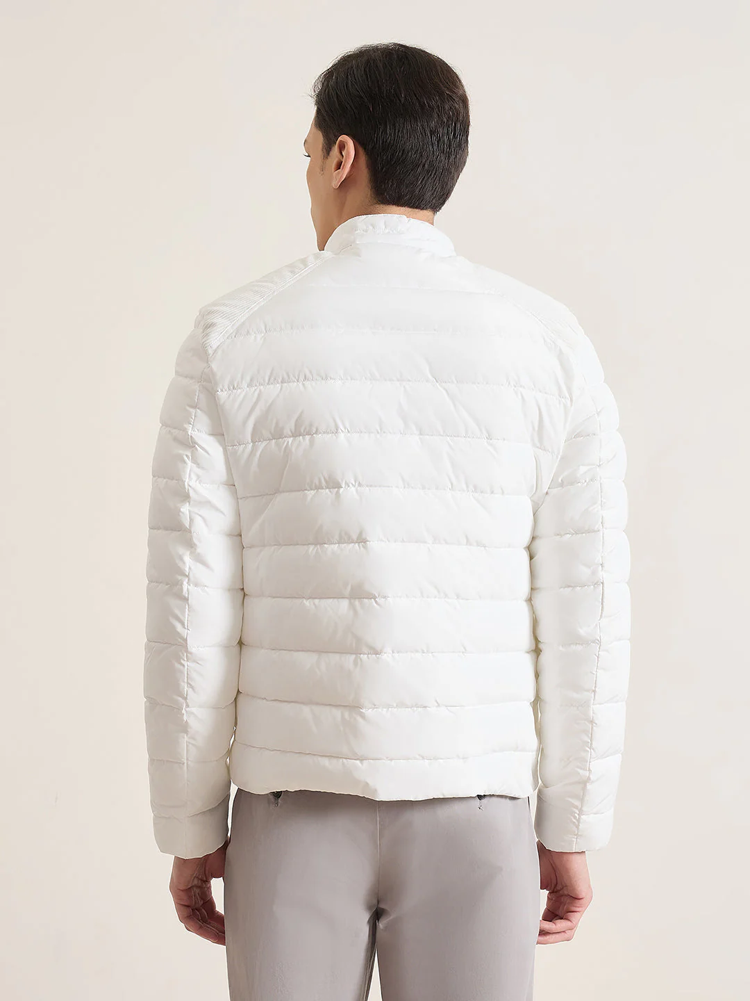 Antony Morato Men Cream Solid Regular Fit Corduory Jacket - Image 2