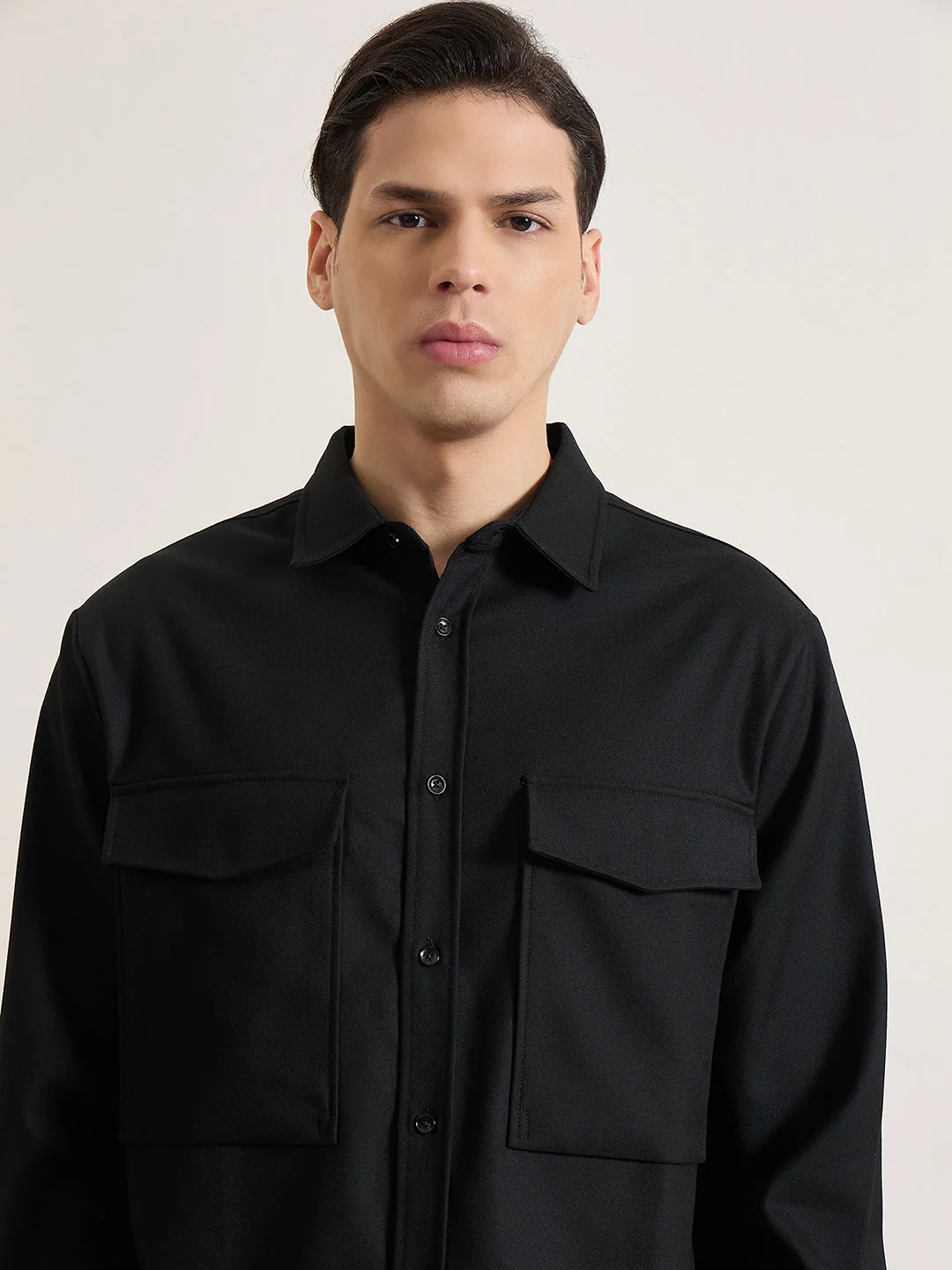 Antony Morato Men Black Solid Relaxed Fit Shirt - Image 4