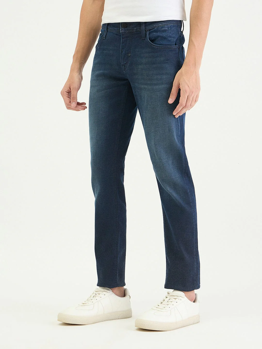 Antony Morato Men Tapered Fit Blue Solid Jeans - Image 2