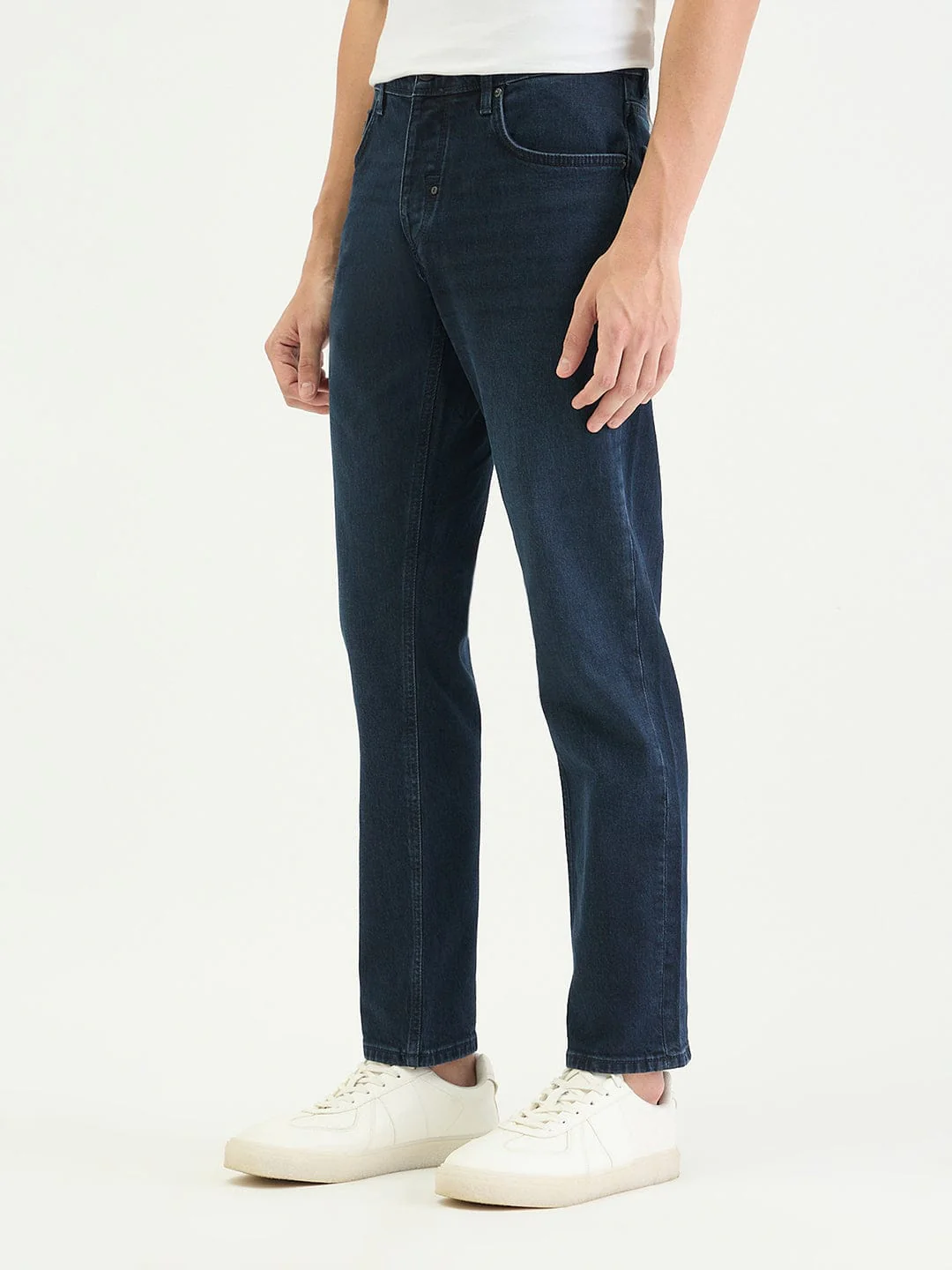 Antony Morato Men Slim Straight Fit Navy Blue Solid Jeans - Image 2
