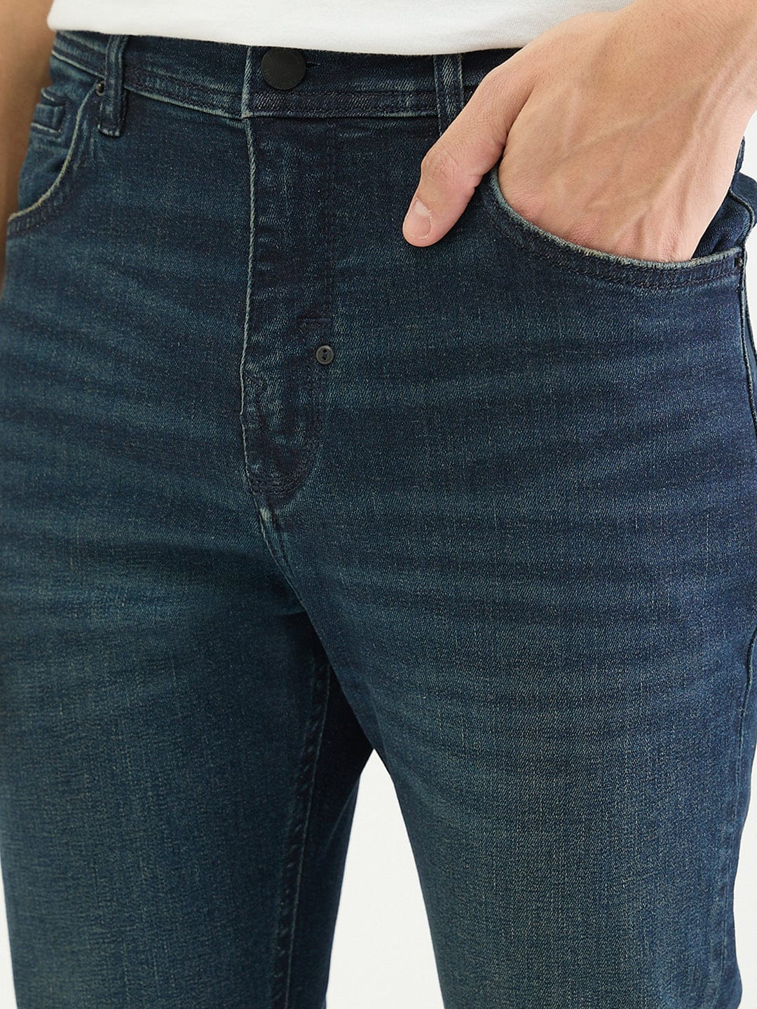 Antony Morato Men Skinny Fit Navy Blue Solid Jeans - Image 3