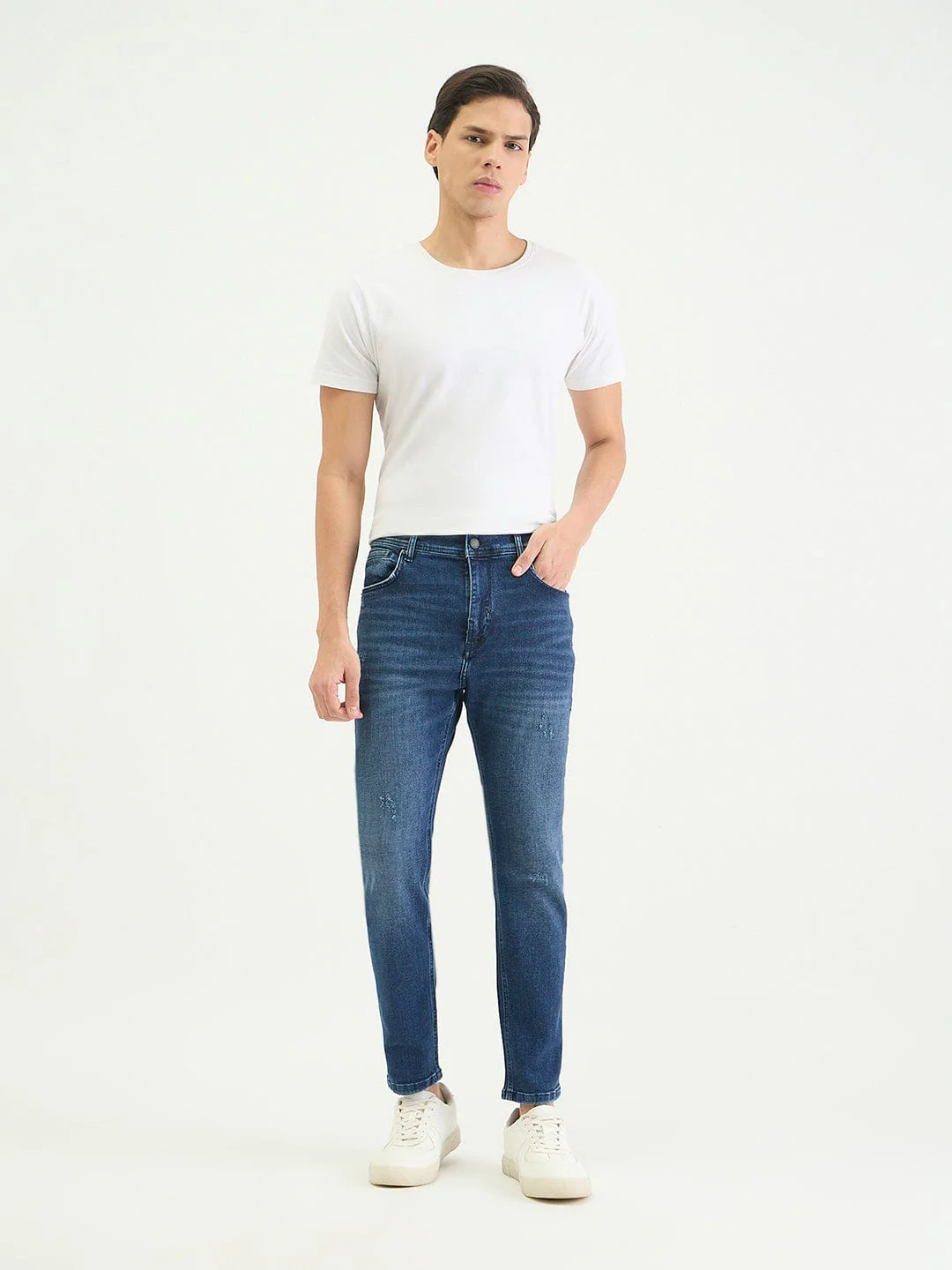 Antony Morato Men Skinny Fit Blue Solid Jeans - Image 5
