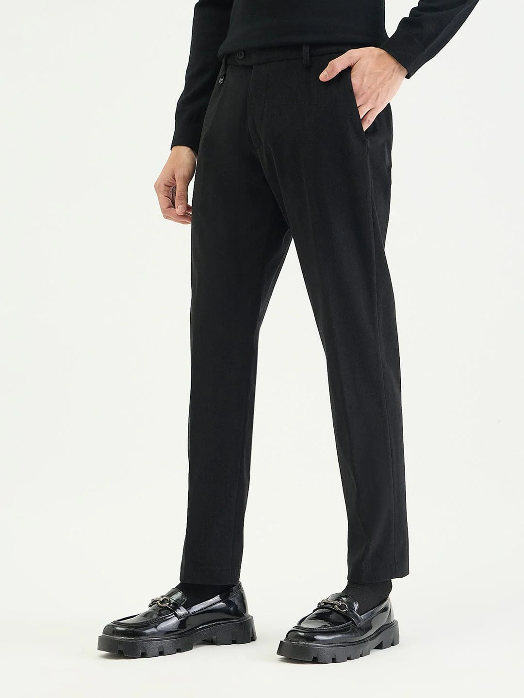 Antony Morato Men Slim Fit Black Solid Trouser - Image 3