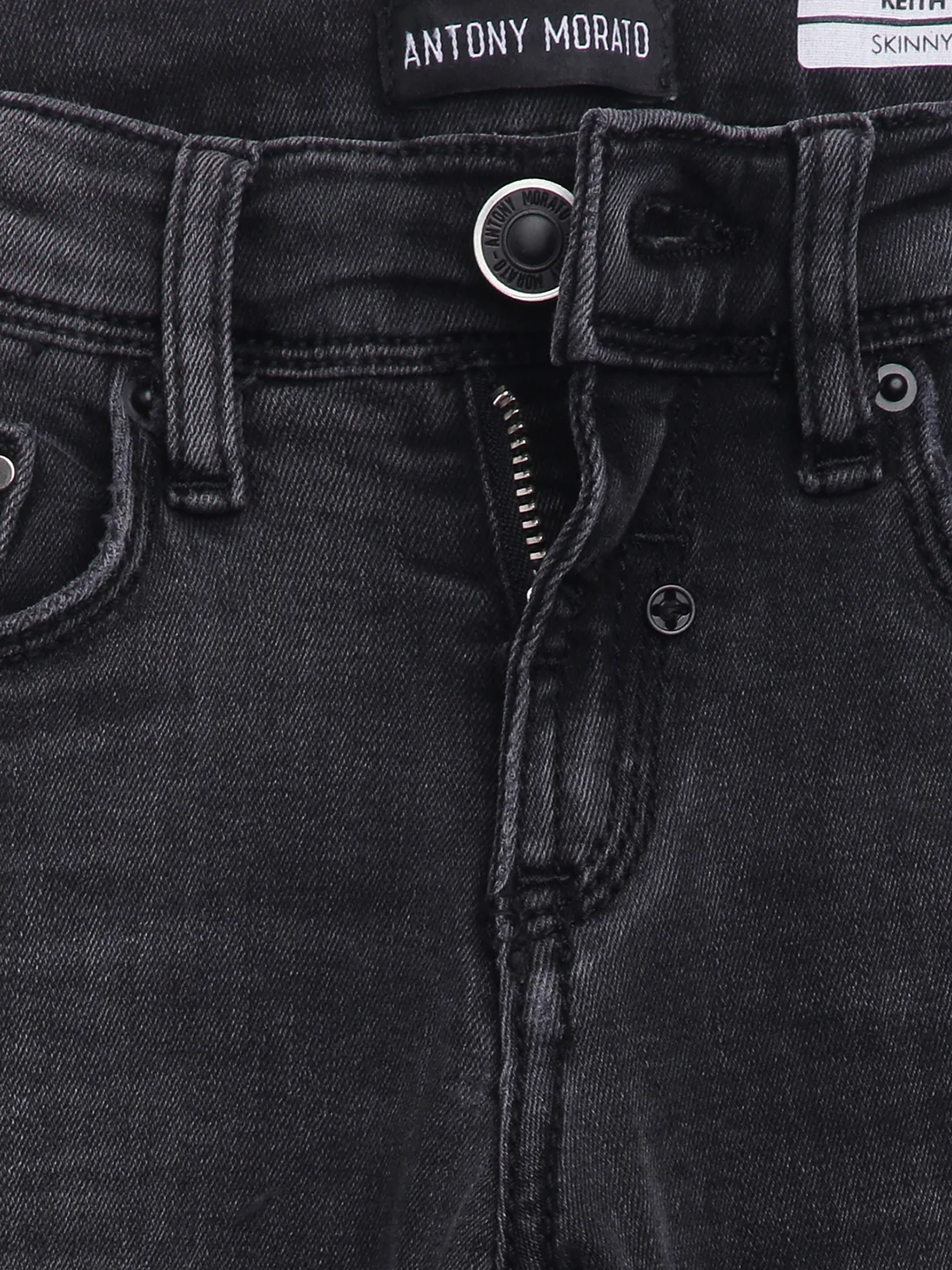 Antony Morato Boys Black Skinny Fit Light Fade Jeans - Image 3