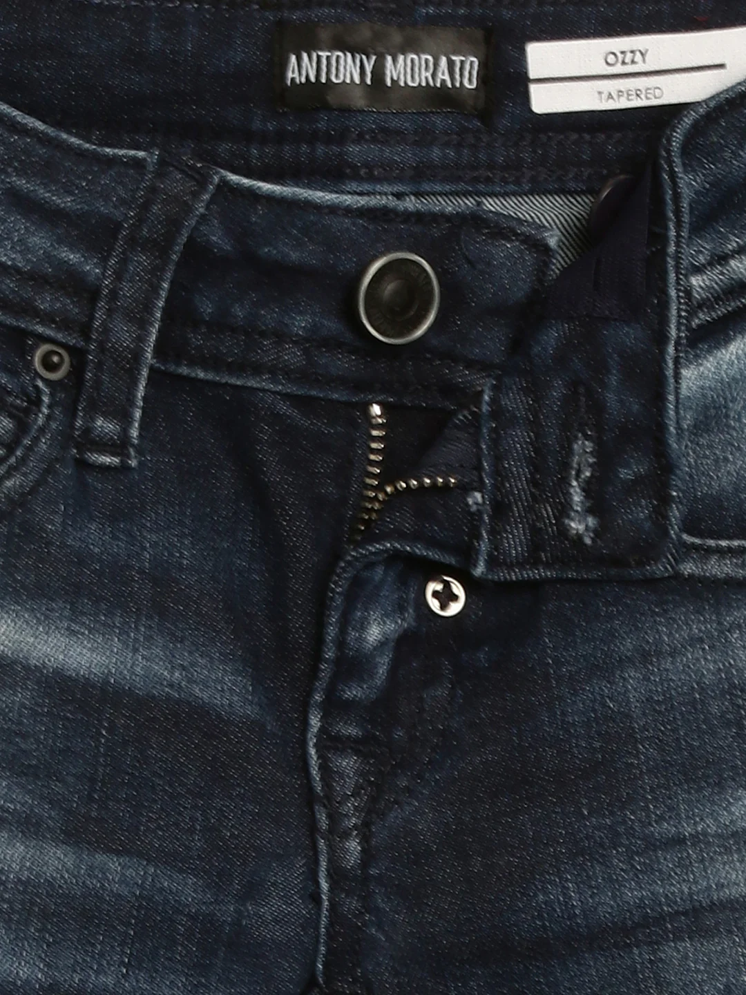 Antony Morato Boys Blue Tapered Fit Mildly Distressed Heavy Fade Jeans - Image 2