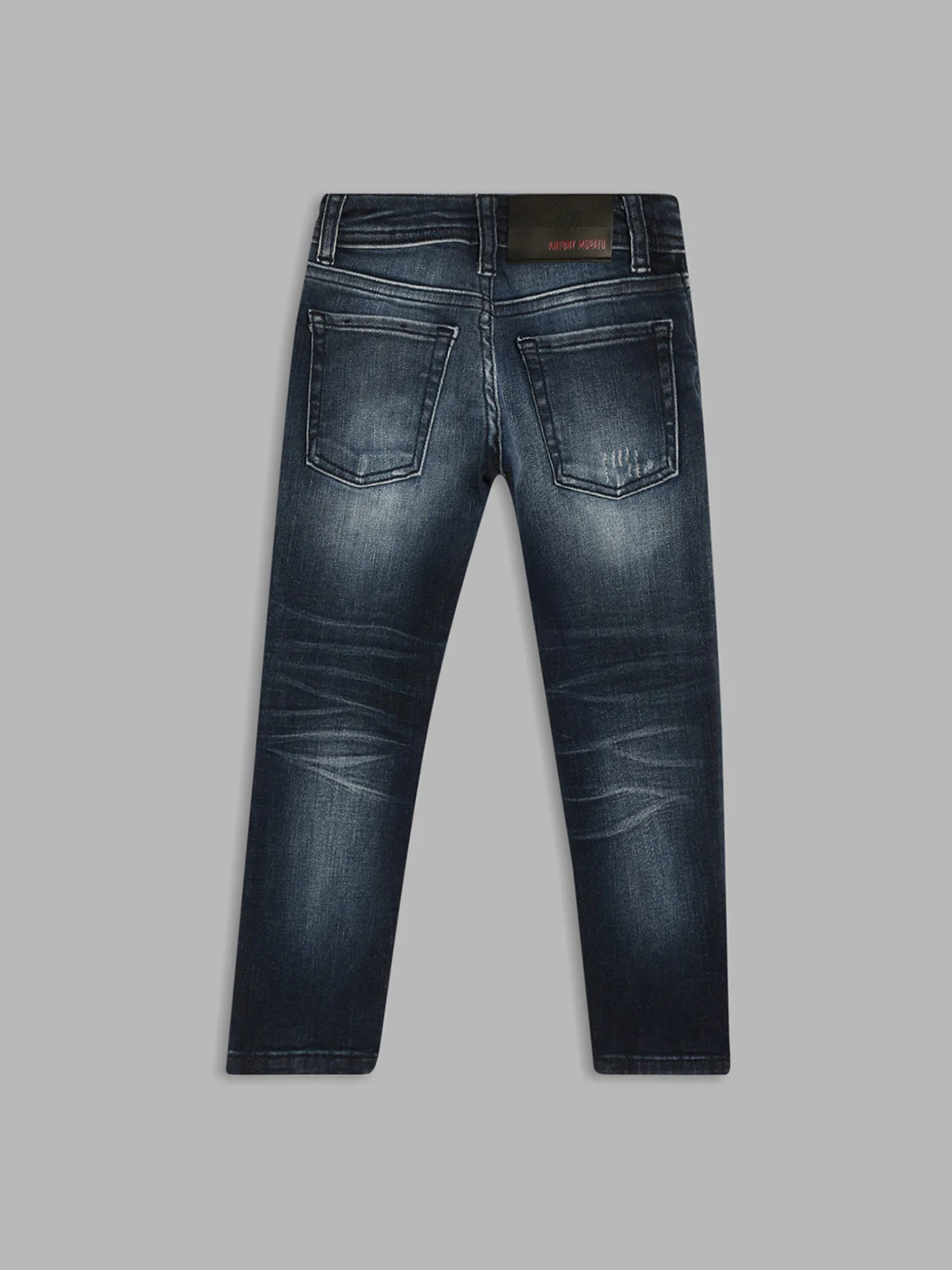 Antony Morato Boys Blue Tapered Fit Mildly Distressed Heavy Fade Jeans - Image 3