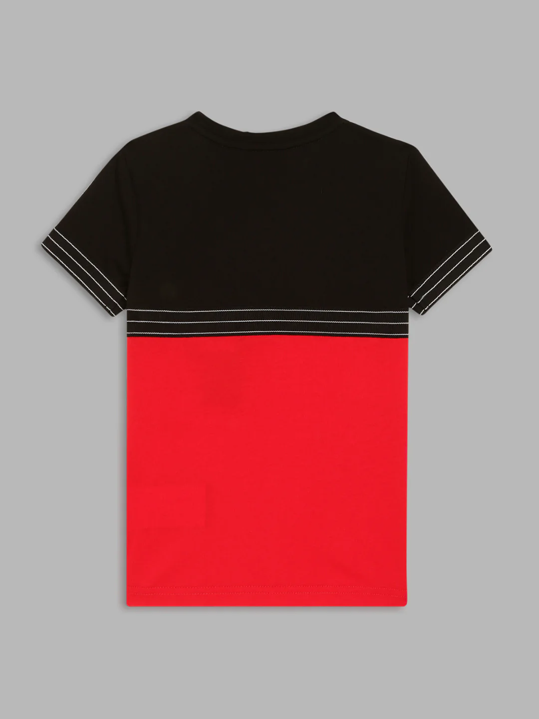 Antony Morato Kids Black & Red Color Block Regular Fit Tshirt - Image 2