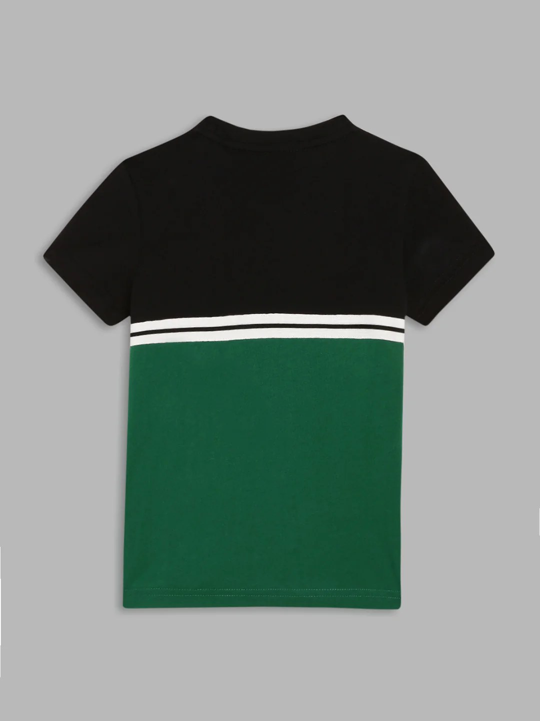 Antony Morato Kids Black & Green Color Block Regular Fit Tshirt - Image 2